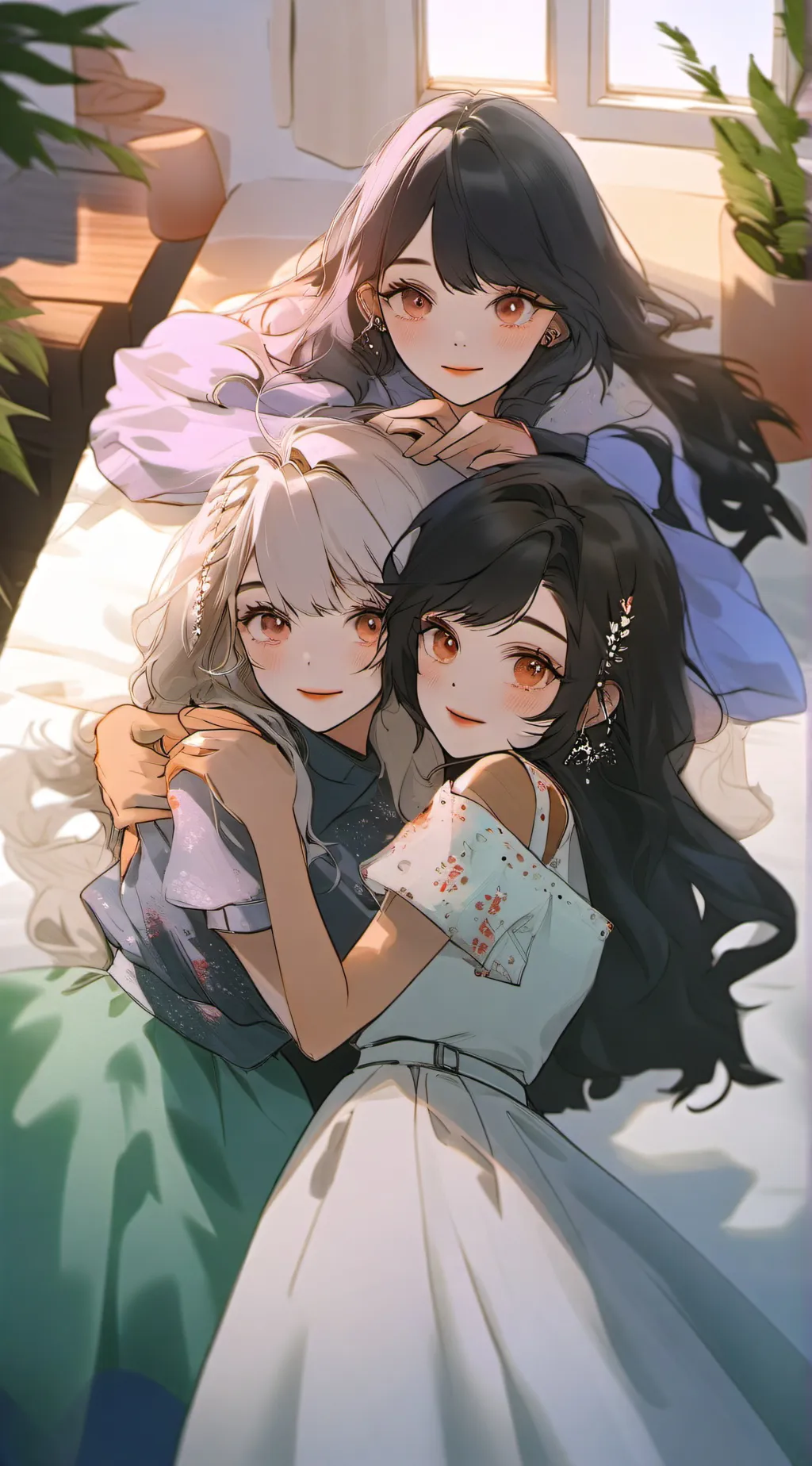 ai character: Cleo Sally Becky  background