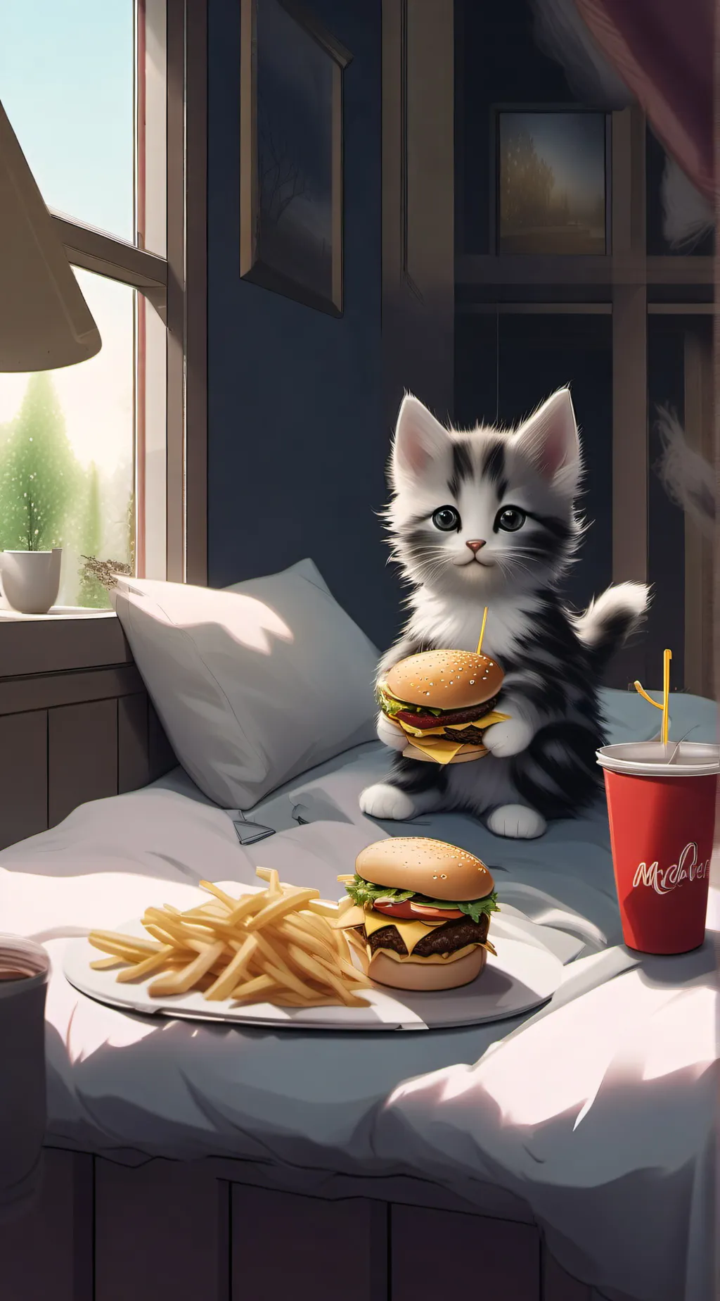 ai character: McDonald's kitty background