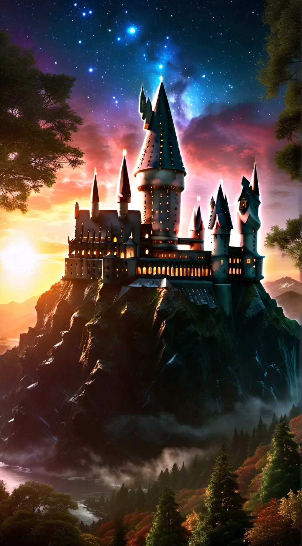 ai character: Hogwarts  background
