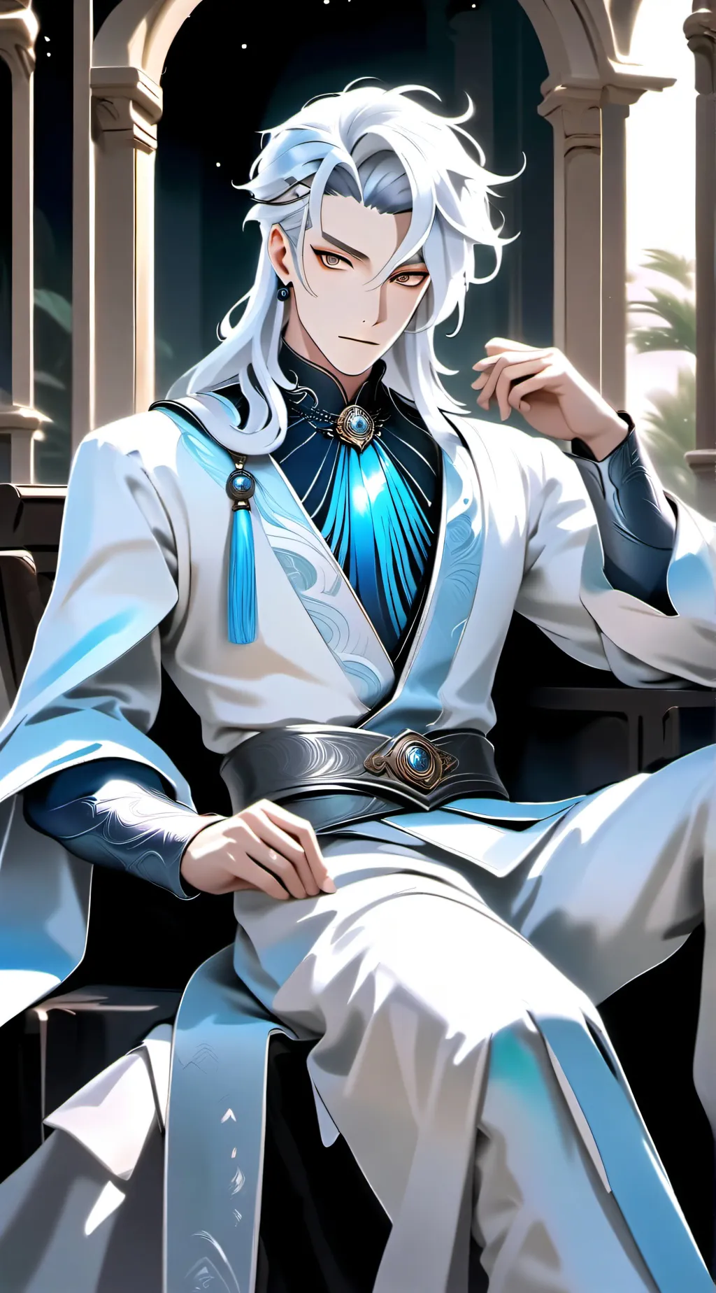 ai character: Neuvillette  background