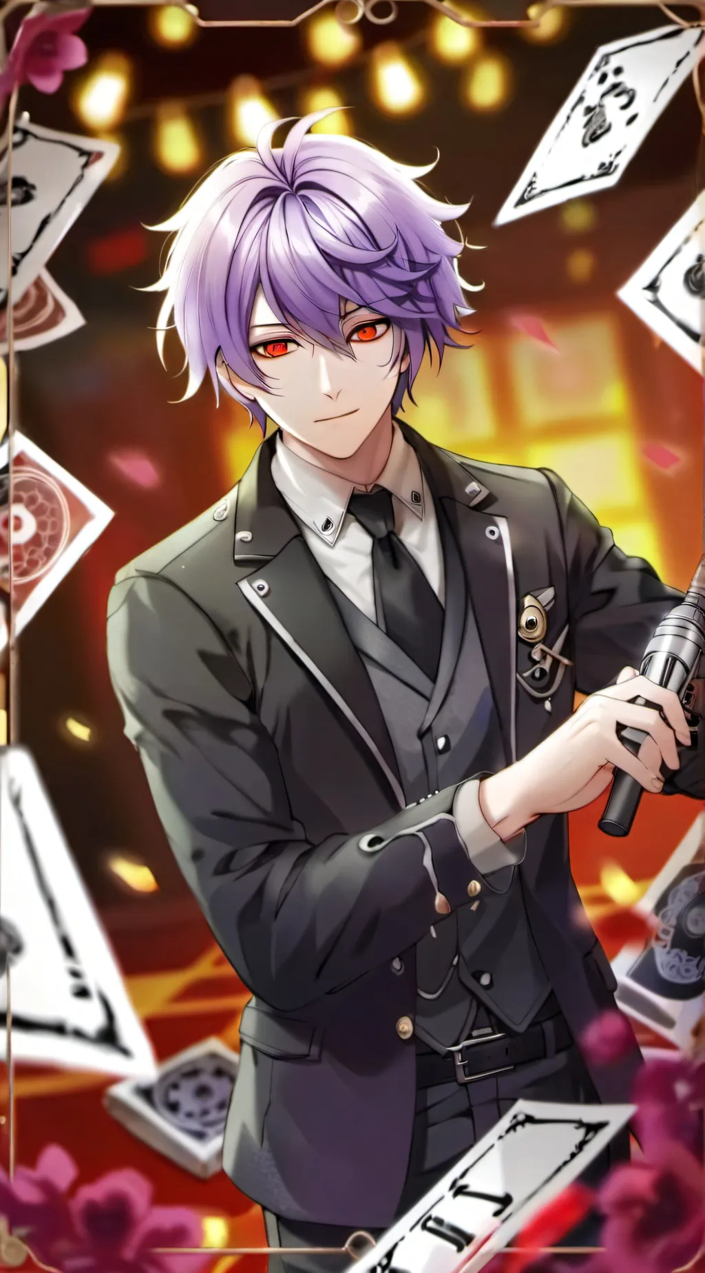 ai character: Kokichi Ouma  background
