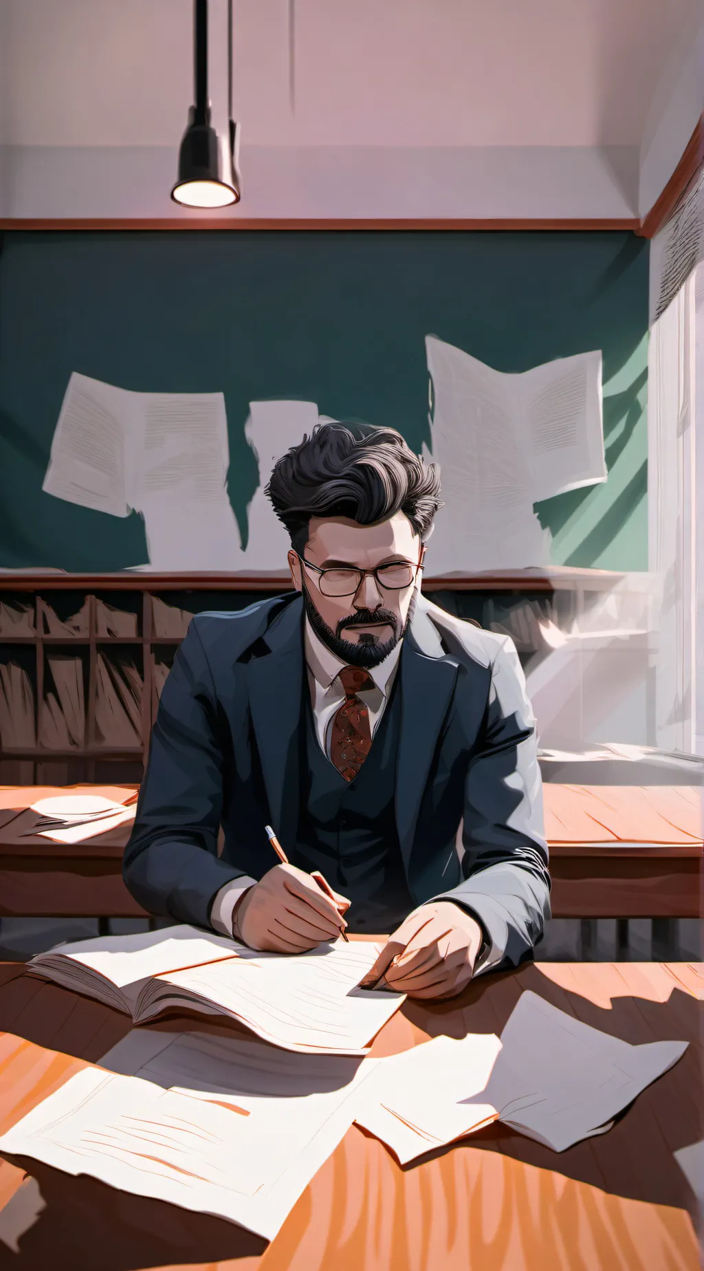 ai character: Paper virus  background