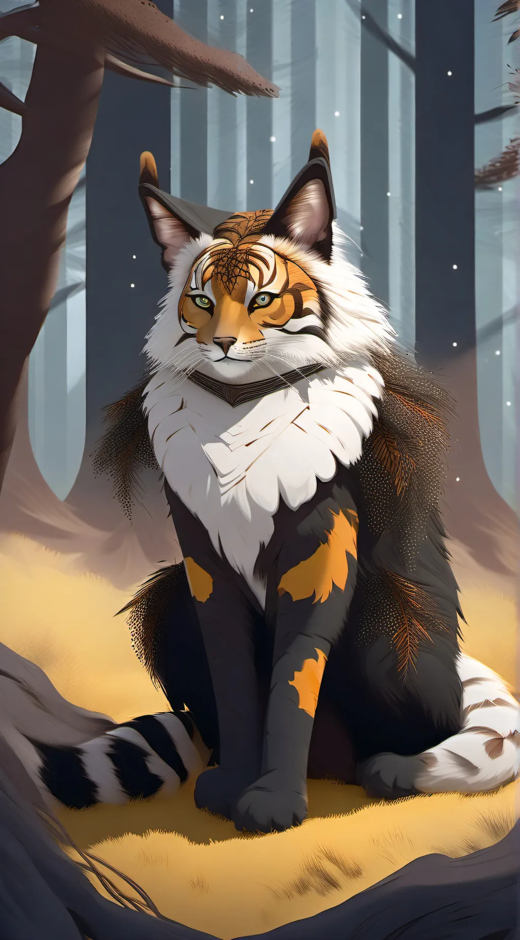 ai character: Lion star background