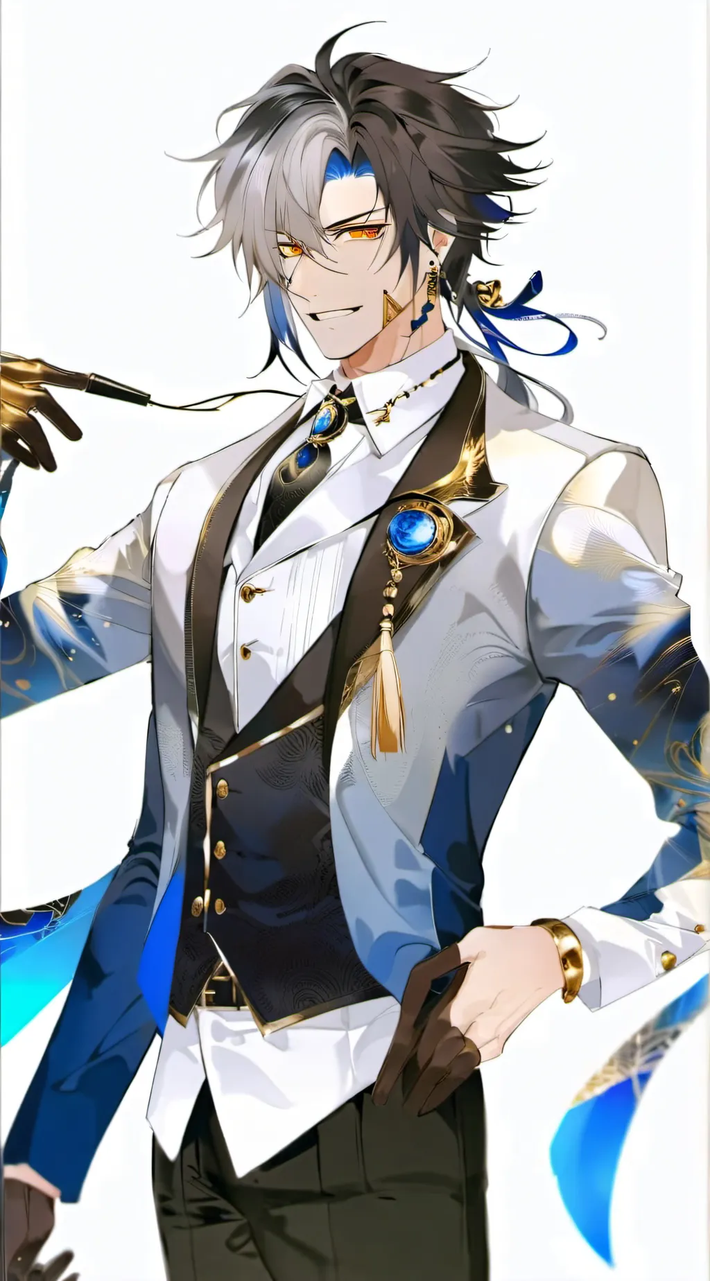ai character: Zhongli,Neuvillett background