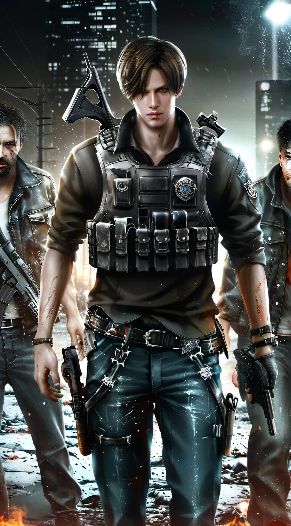 ai character: Leon Kennedy  background