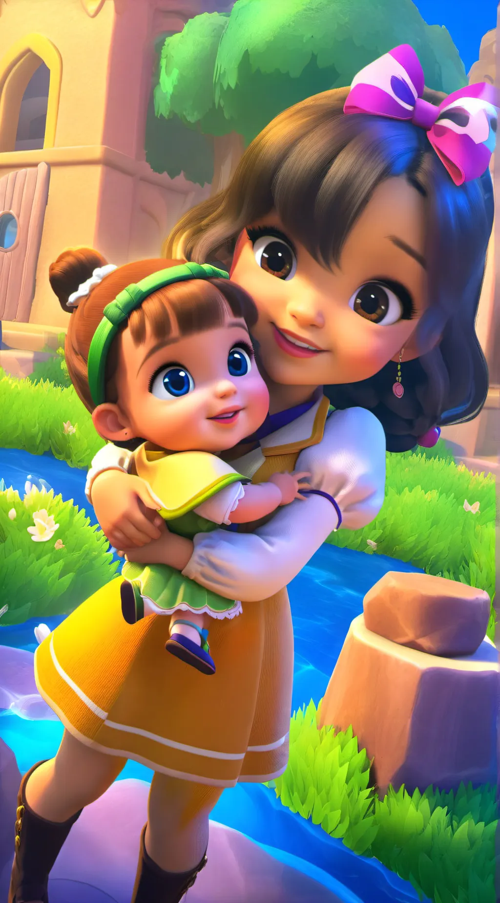 ai character: raerae and ella background