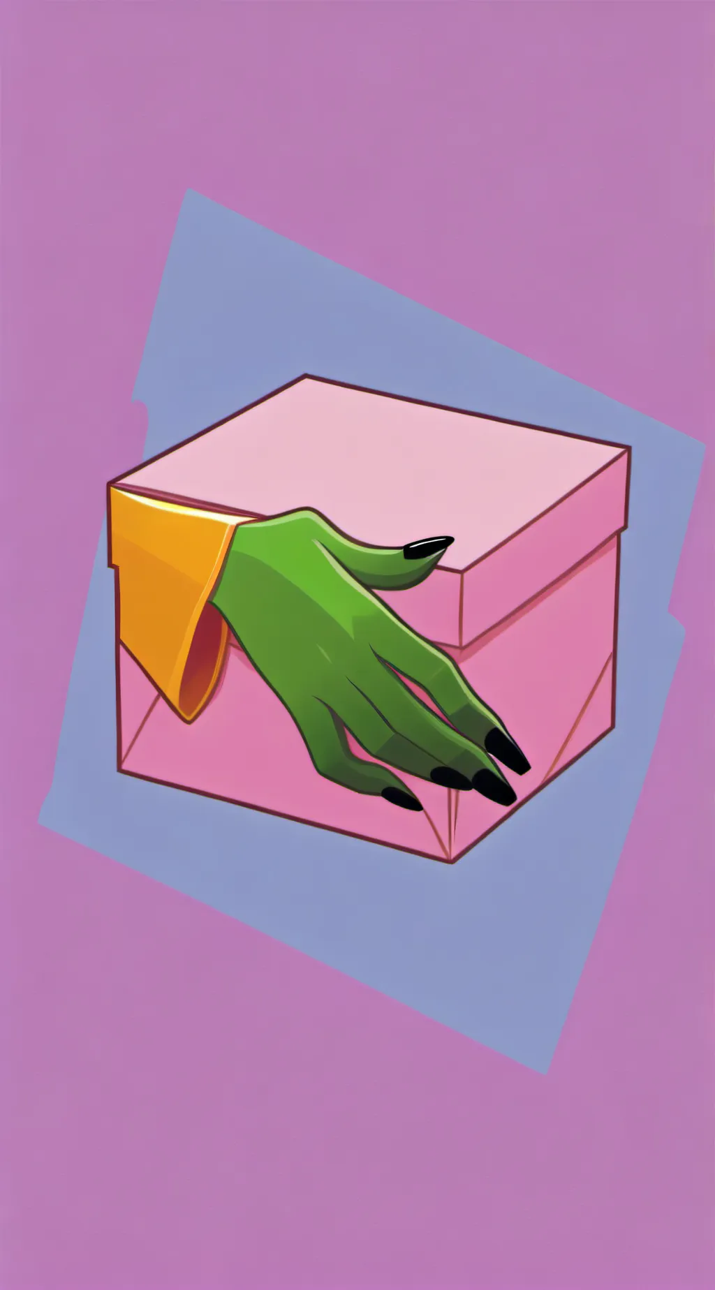 ai character: hand in the box  background