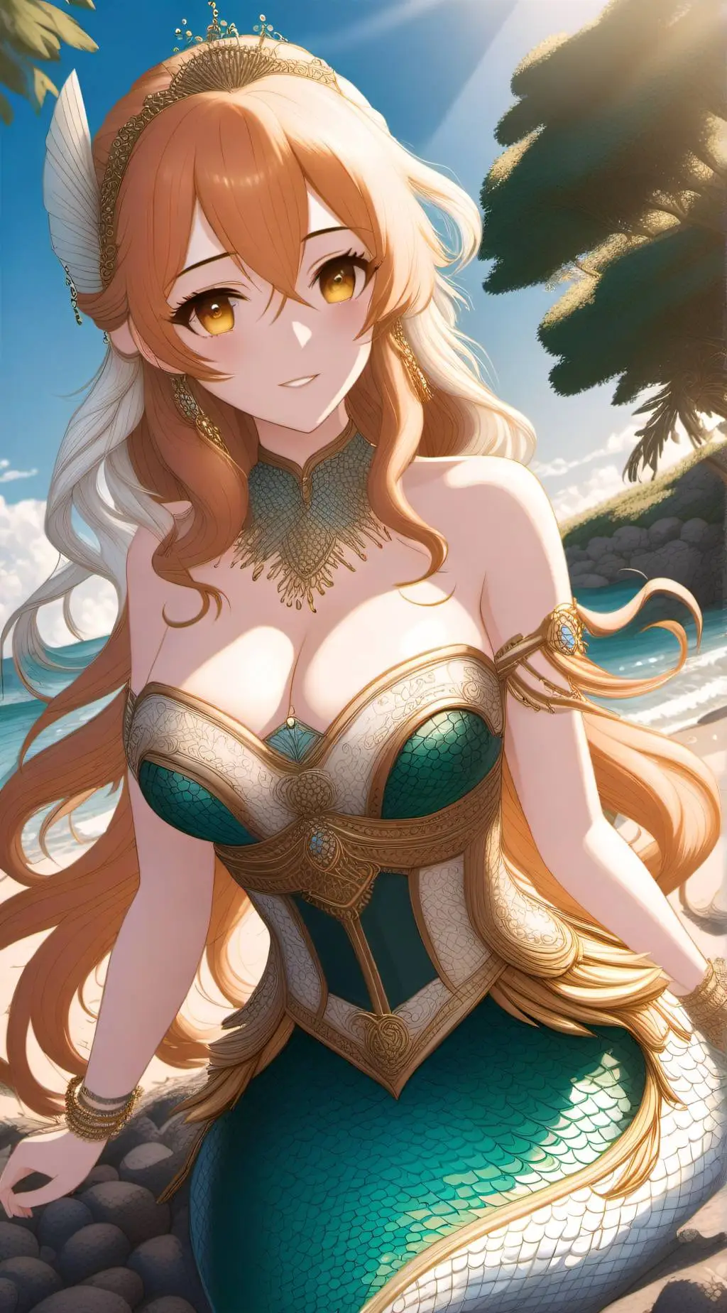 ai character: mermaid queen  background
