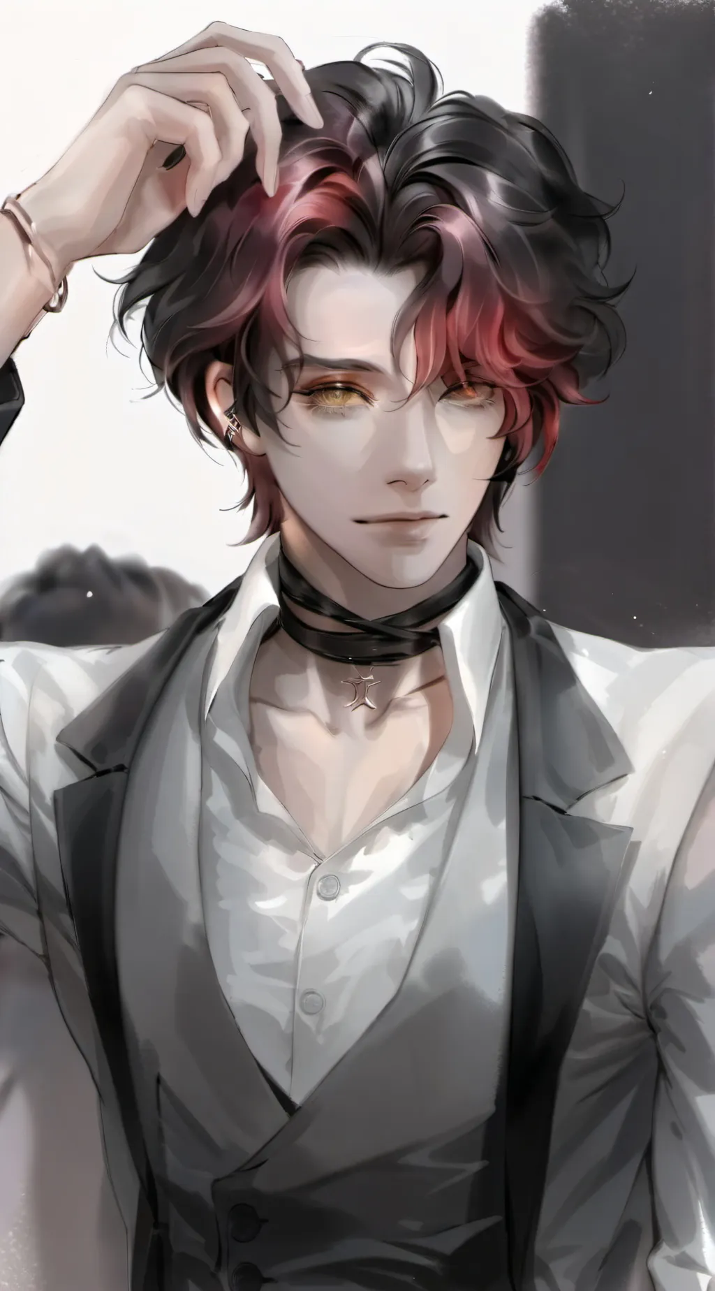 ai character: Grey background