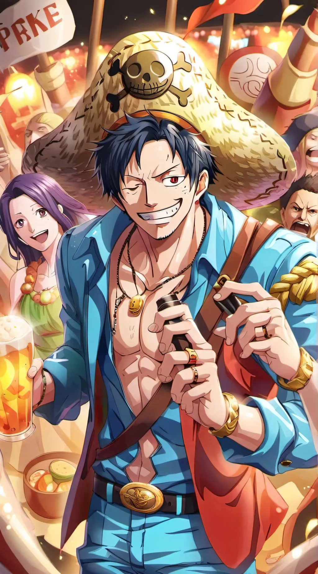 ai character: Strawhat pirates background