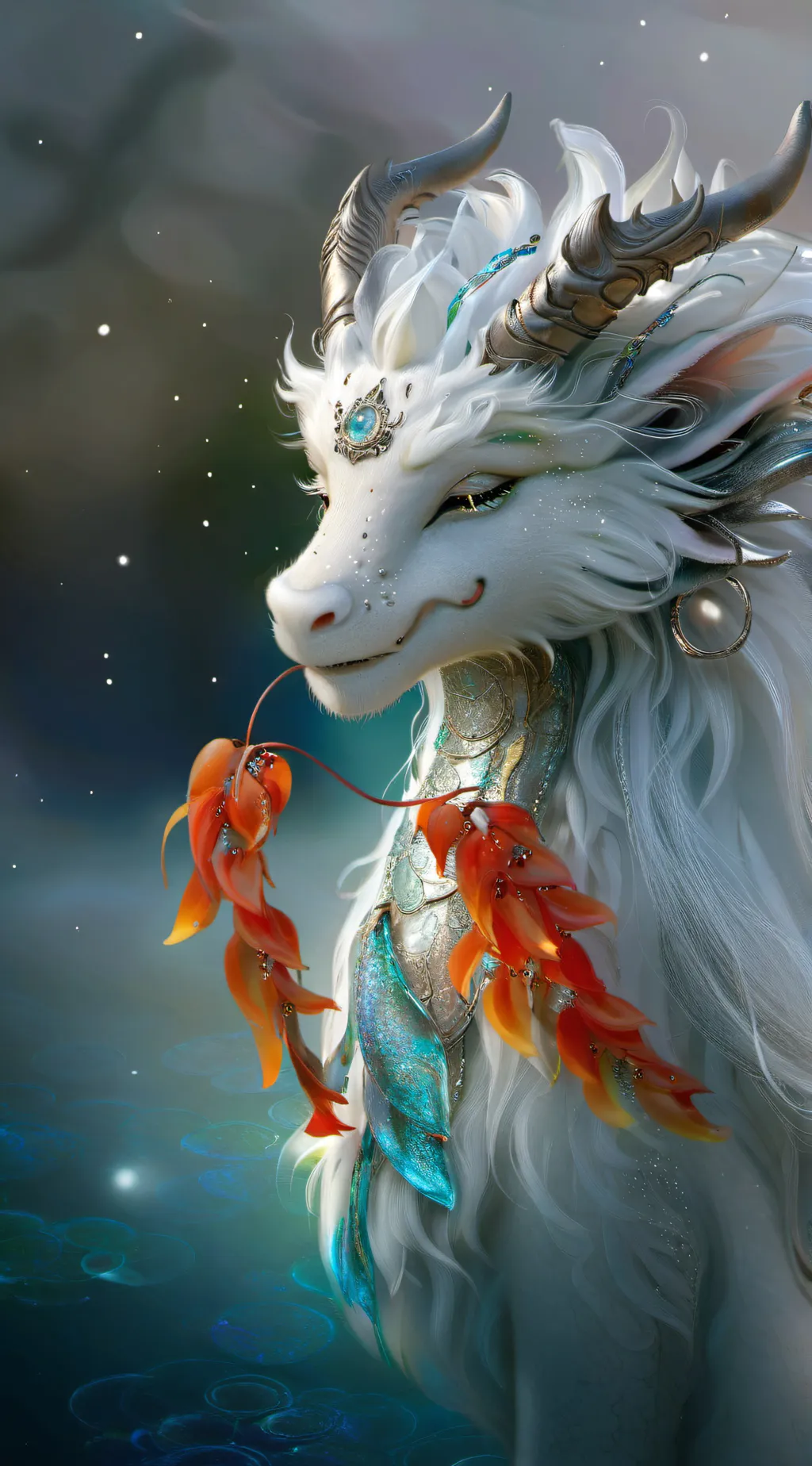 ai character: Jade mountain background