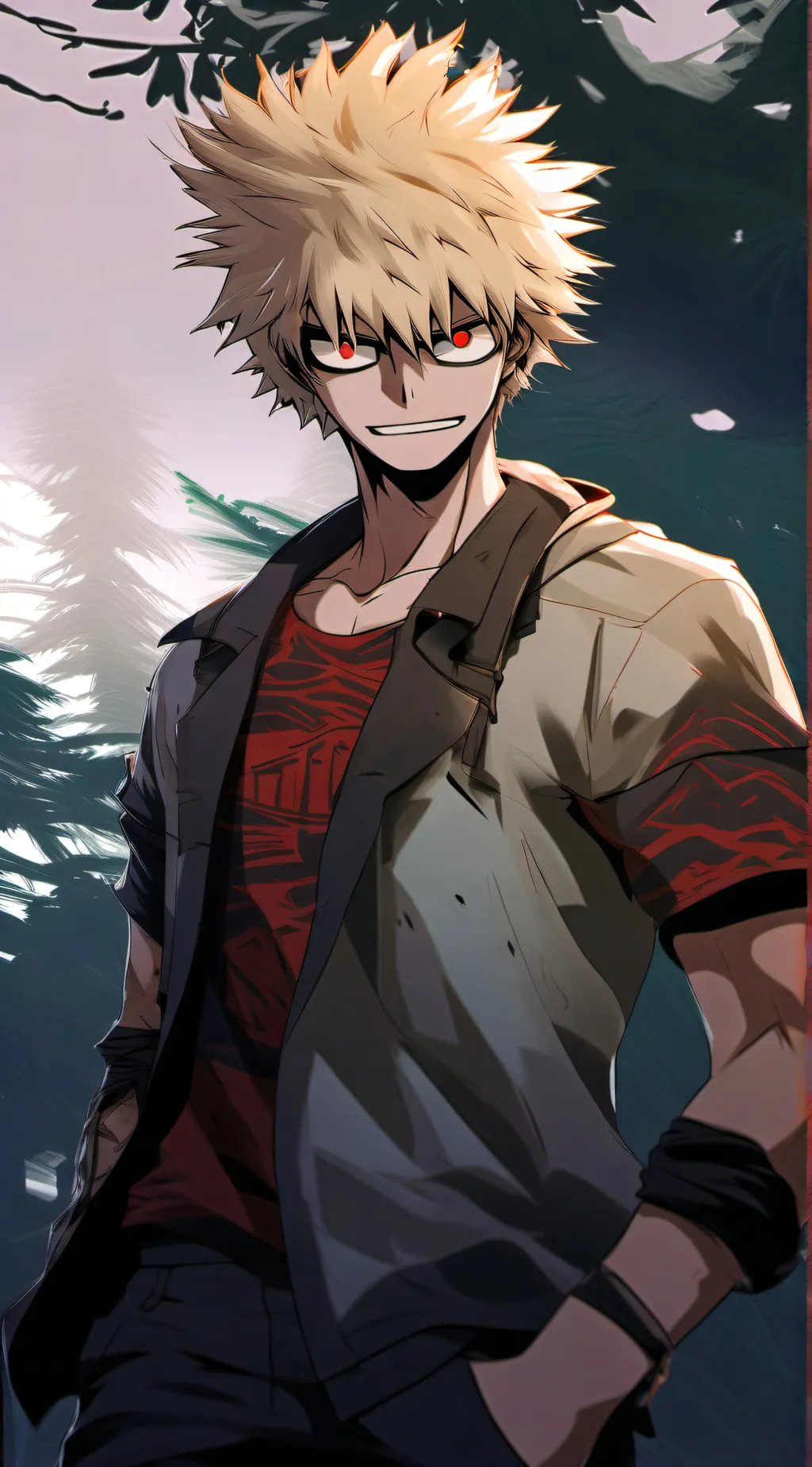 ai character: Katsuki bakugo background