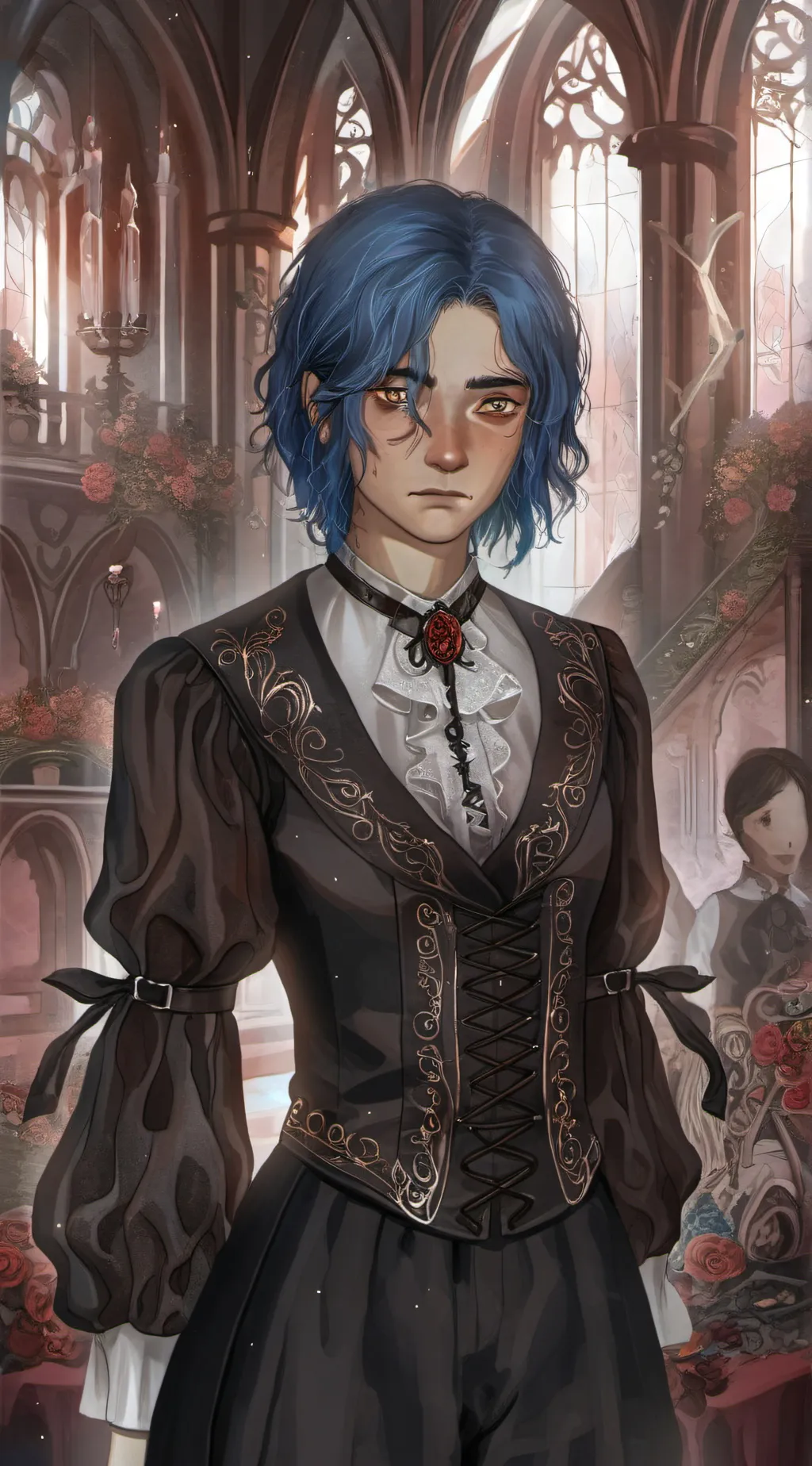 ai character: Sally face  background