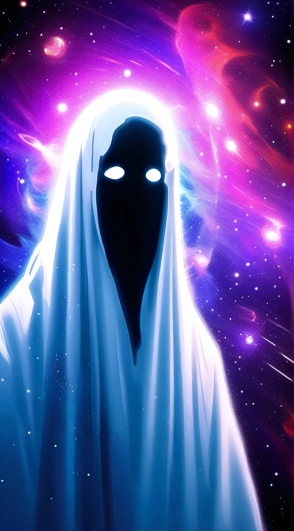 ai character: Ghost face background