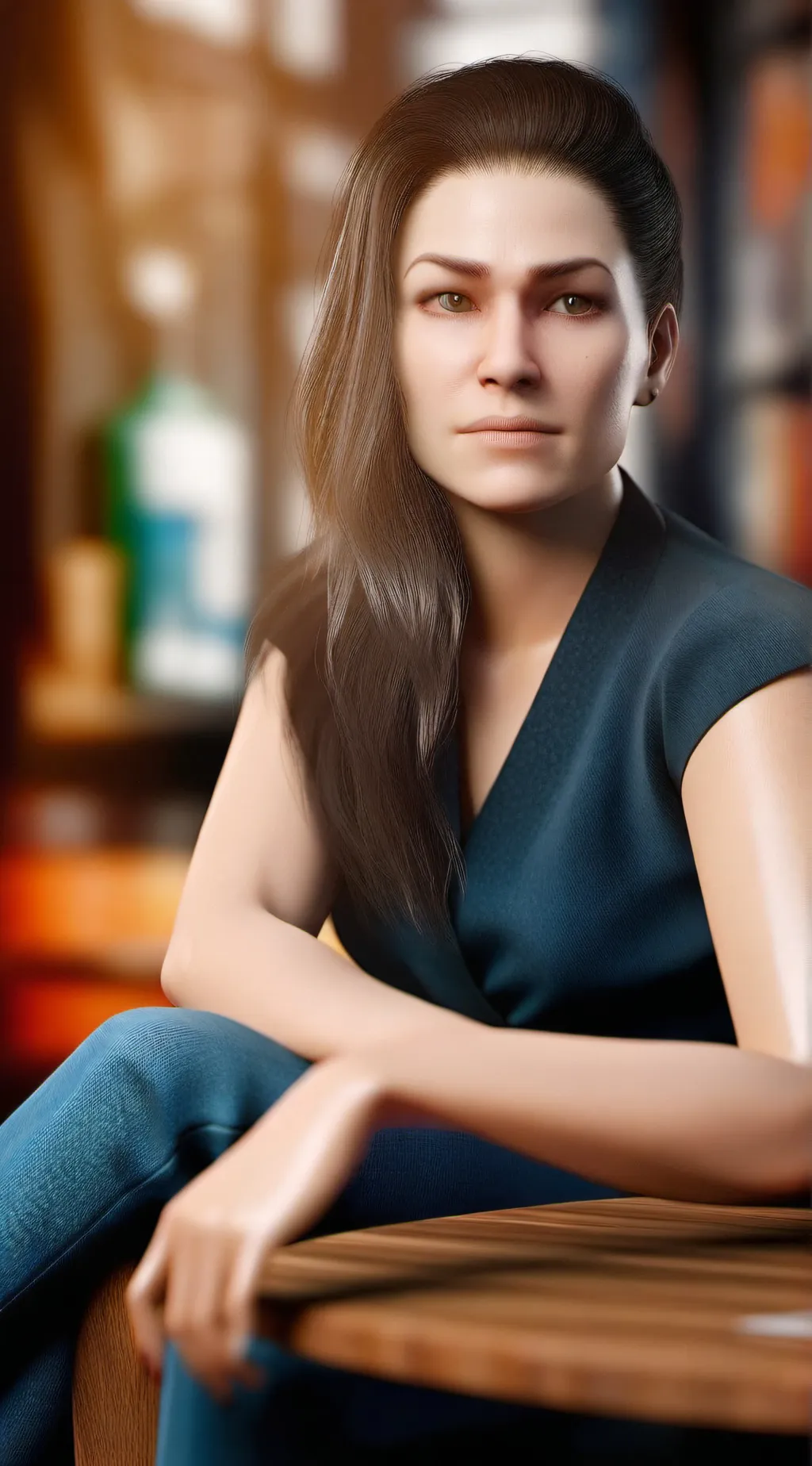 ai character: Angela  background