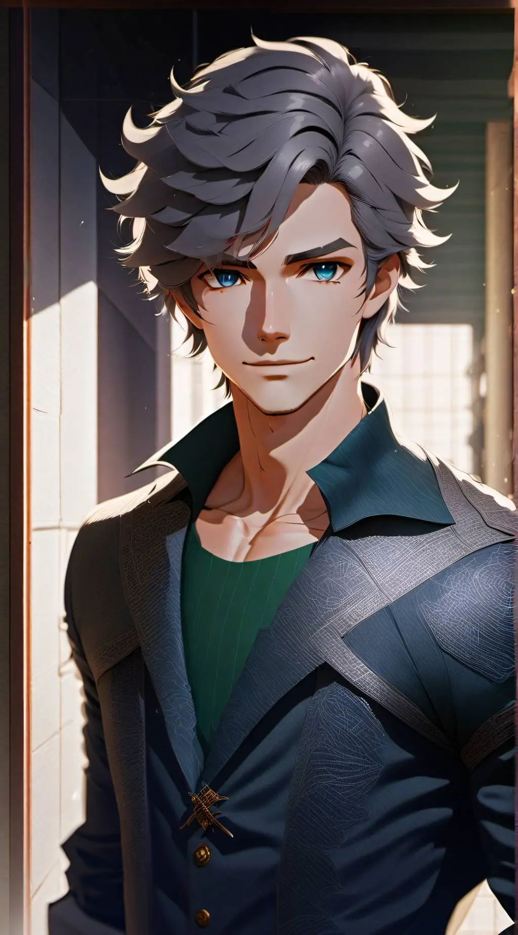 ai character: Gray background