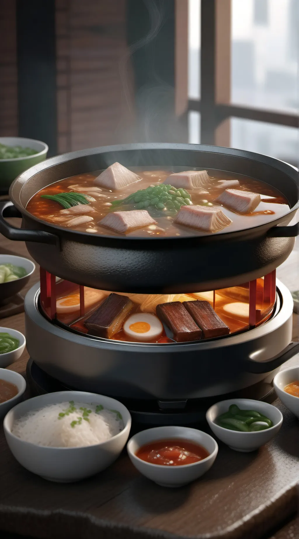 ai character: Mha hotpot  background