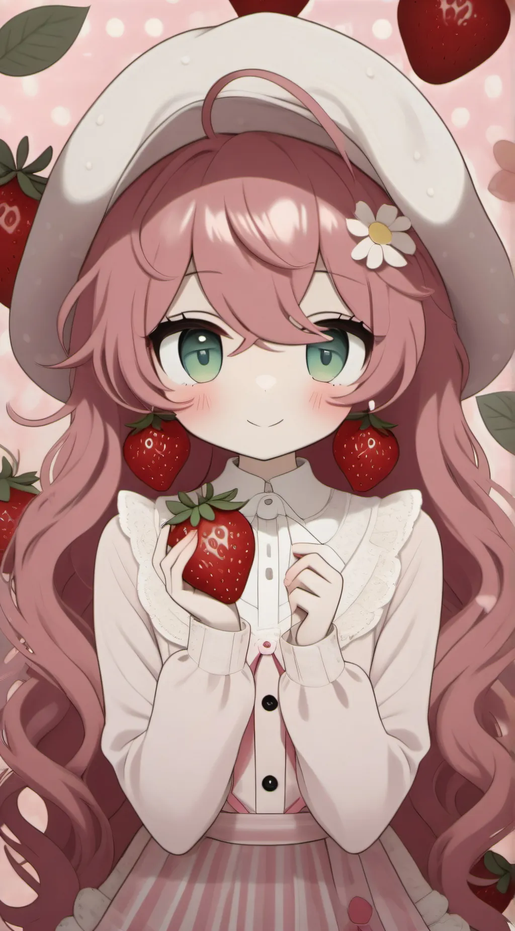 ai character: Strawberry! background