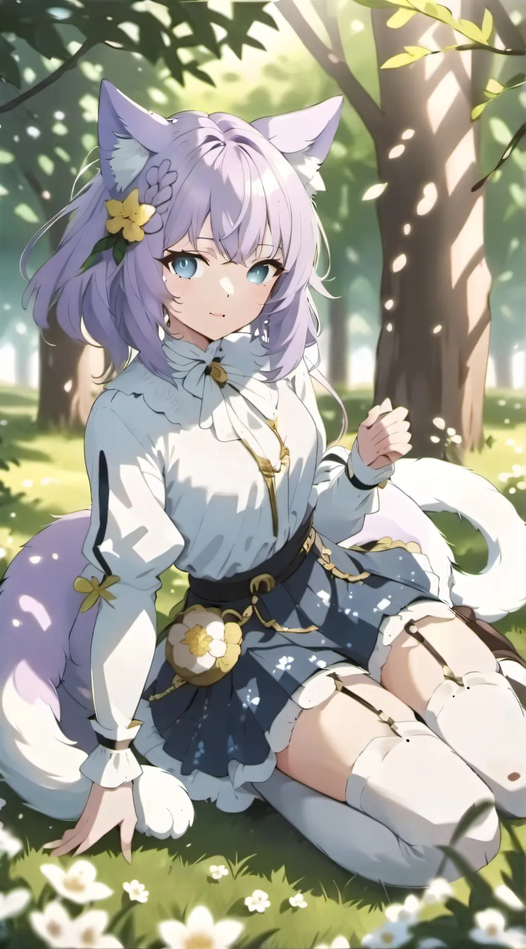 ai character: Violet background