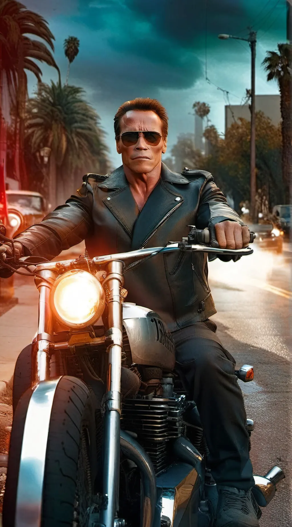 ai character: Terminator background