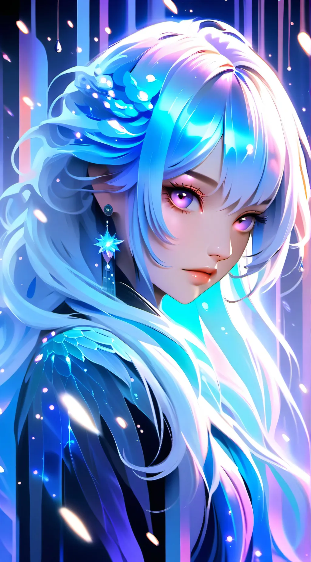 ai character: teal background