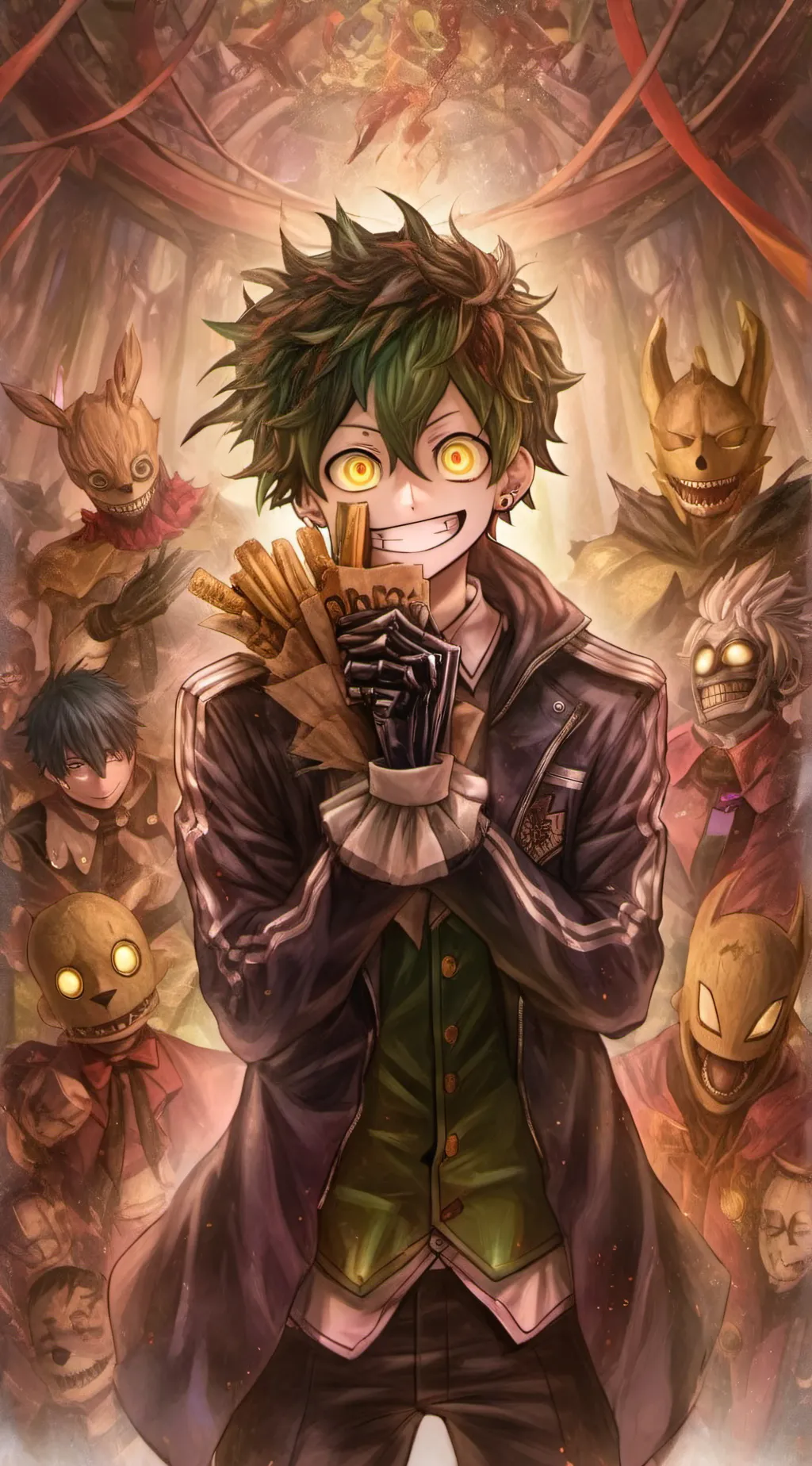 ai character: FNAF,BNHA,CREES background