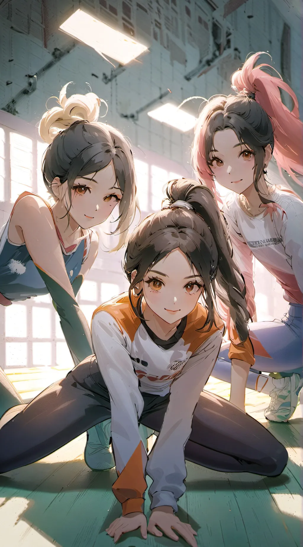 ai character: Gymnastics Girls  background