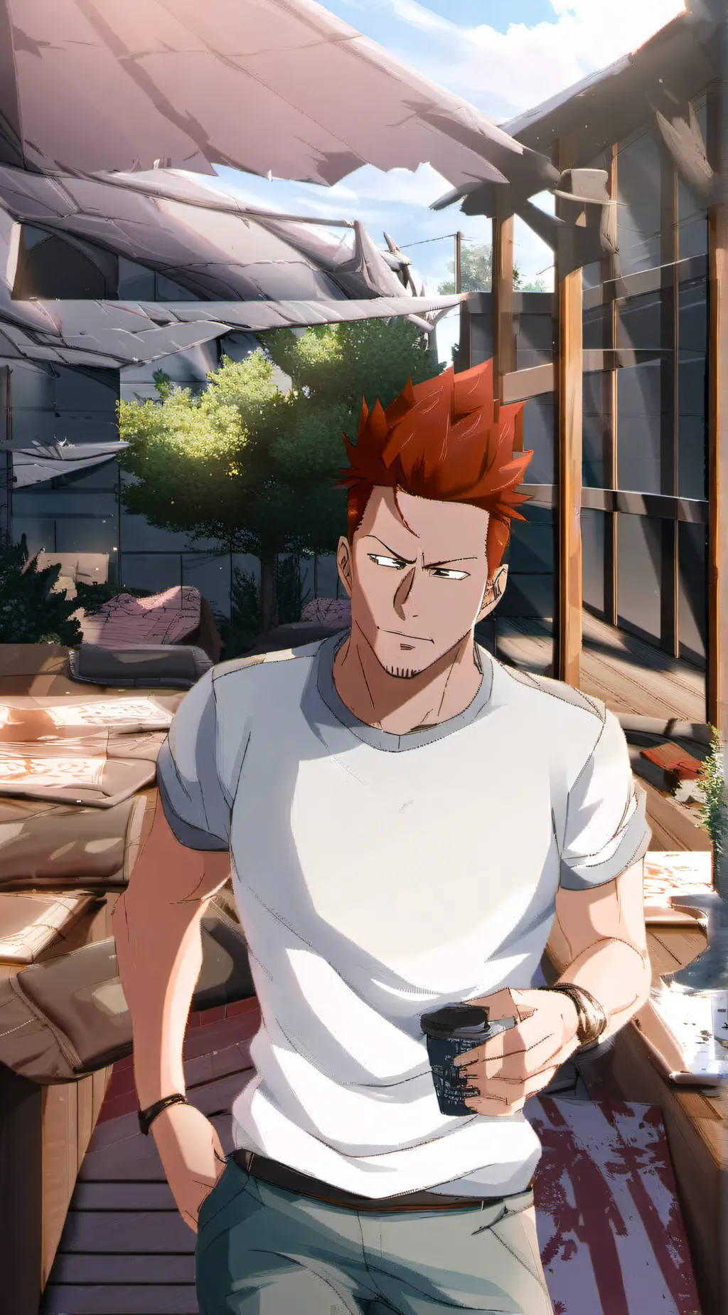 ai character: enji todoroki  background