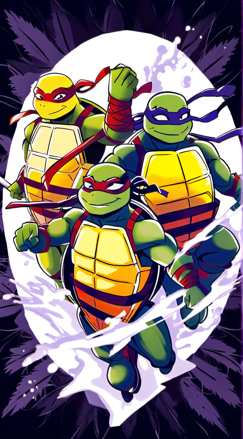 ai character: (TMNT 2012💙❤💜🧡)  background