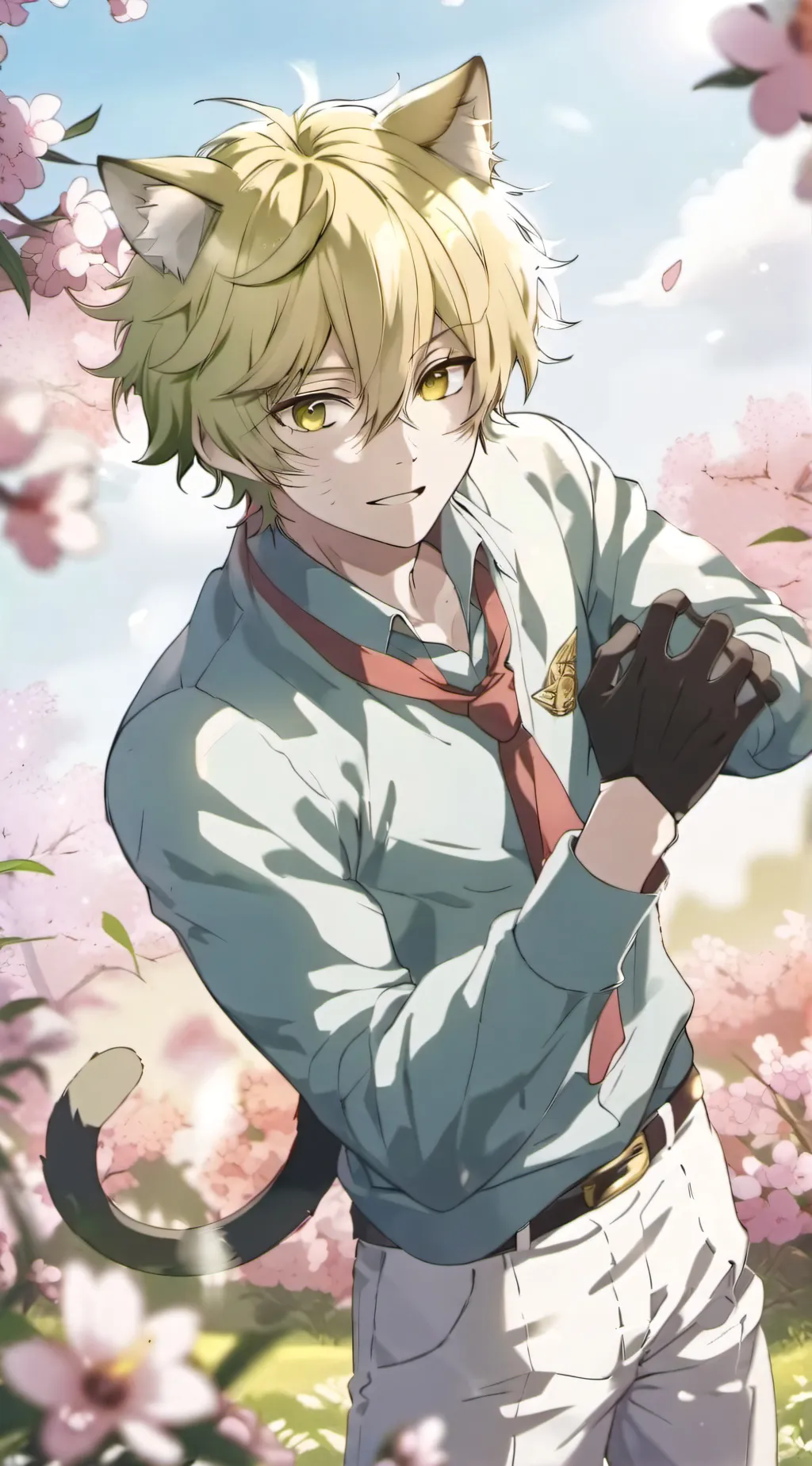 ai character: Cat Hybrid Bakugo background