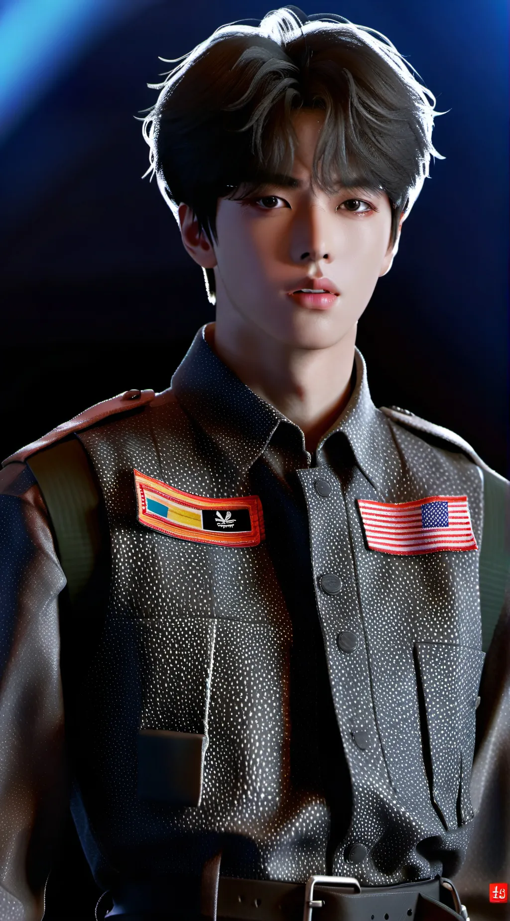 ai character: Jin from BTS background