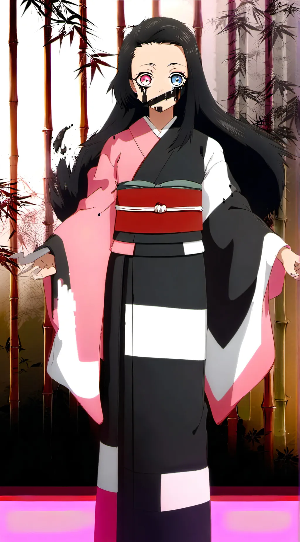 ai character: nezuko (pibby) background