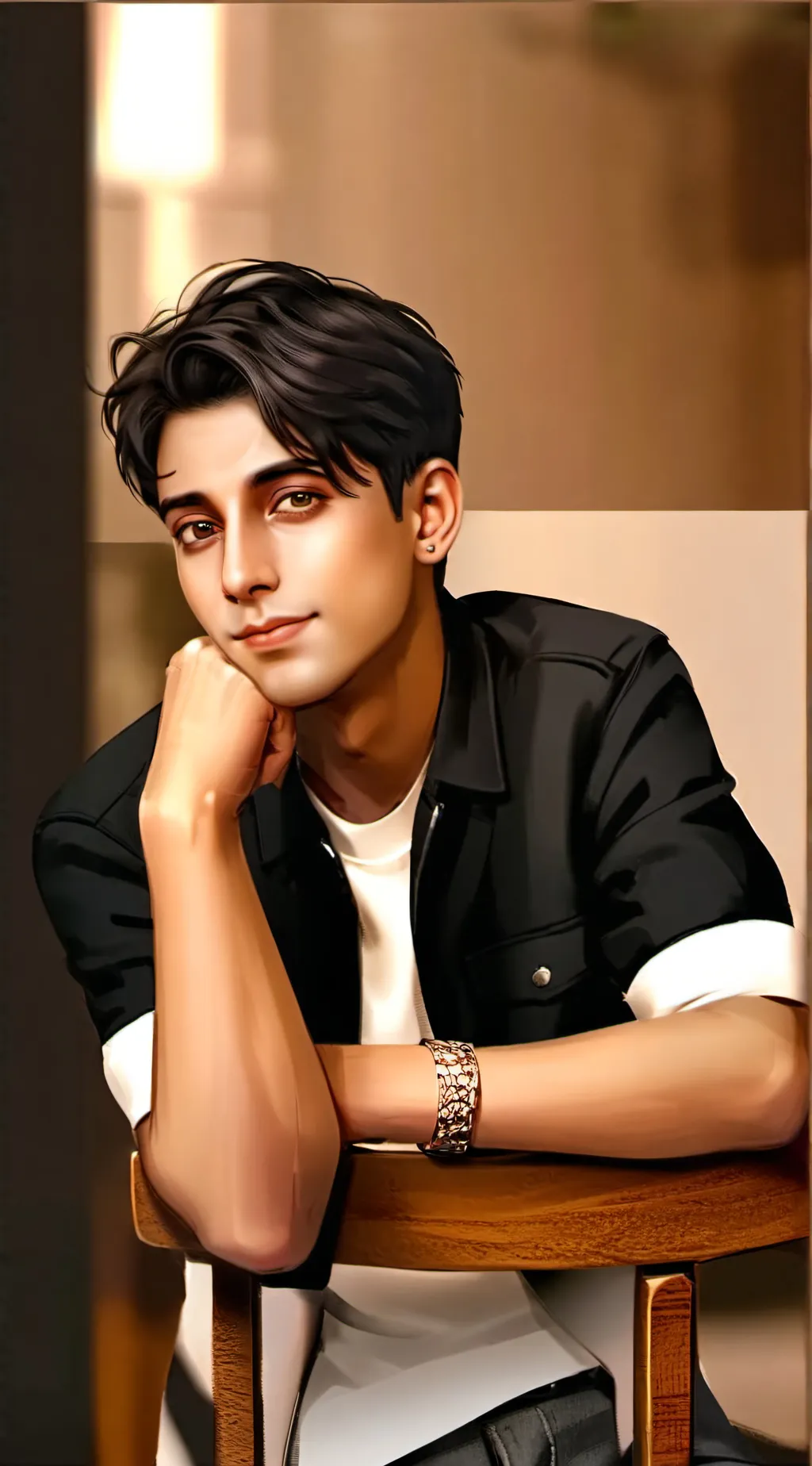 ai character: Aidan Gallagher  background