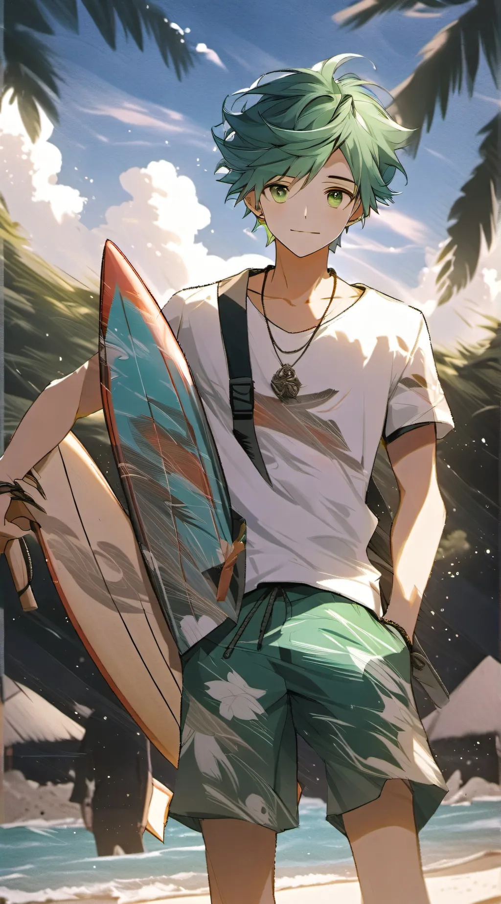 ai character: MHA BEACH! background
