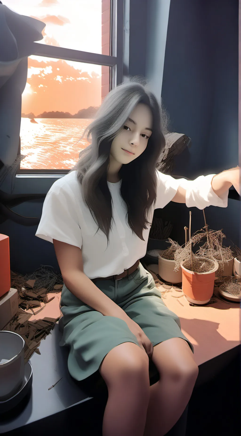 ai character: rose background