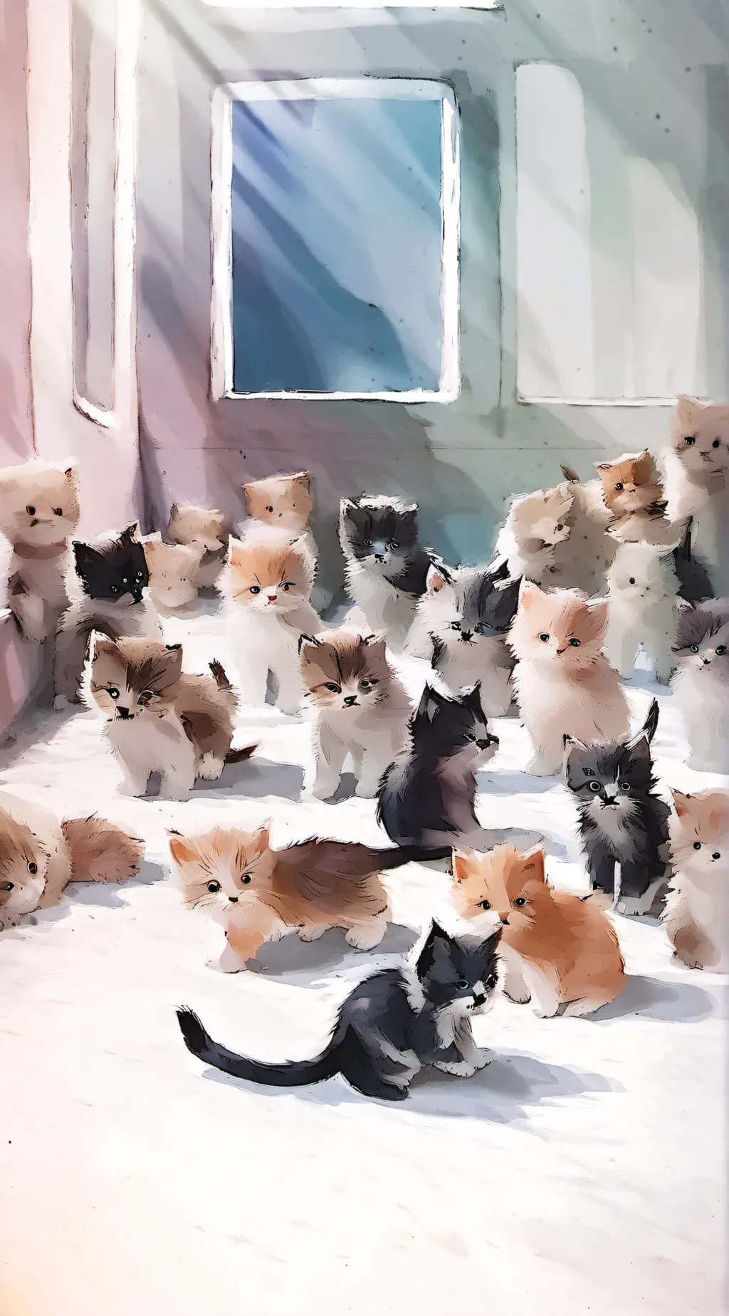 ai character: baby kittens background