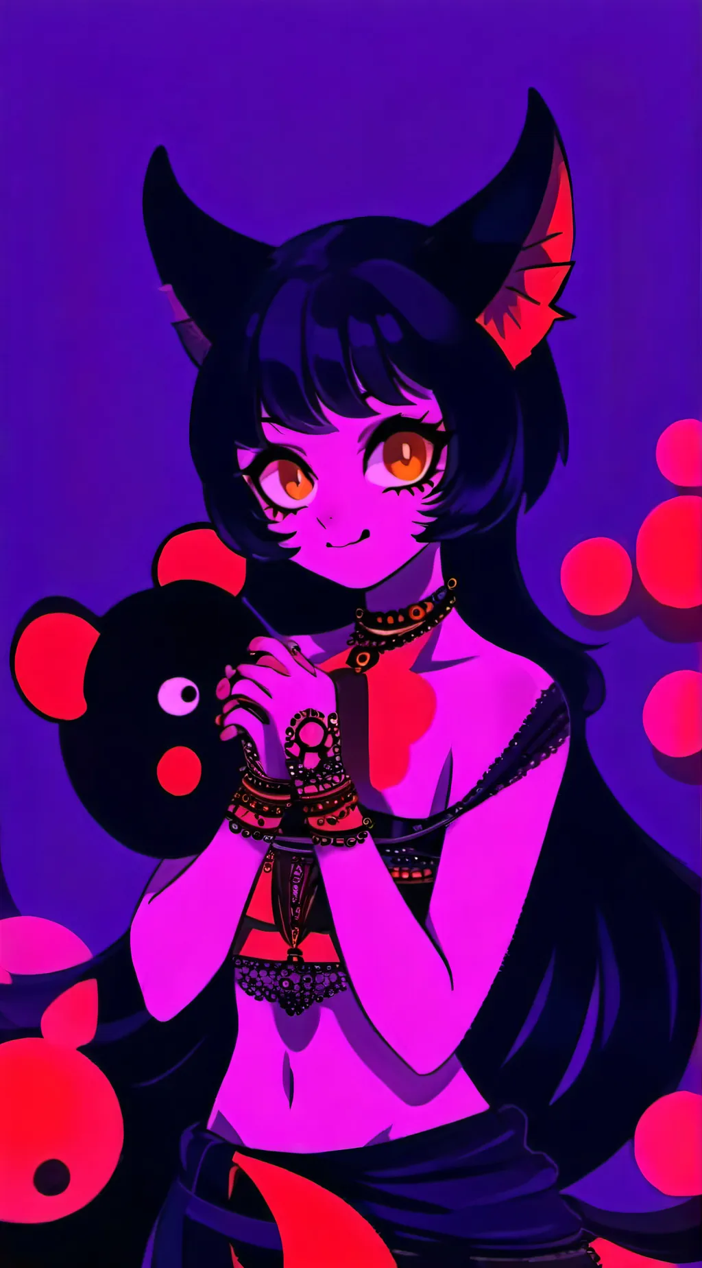 ai character: Demon Catgirl background