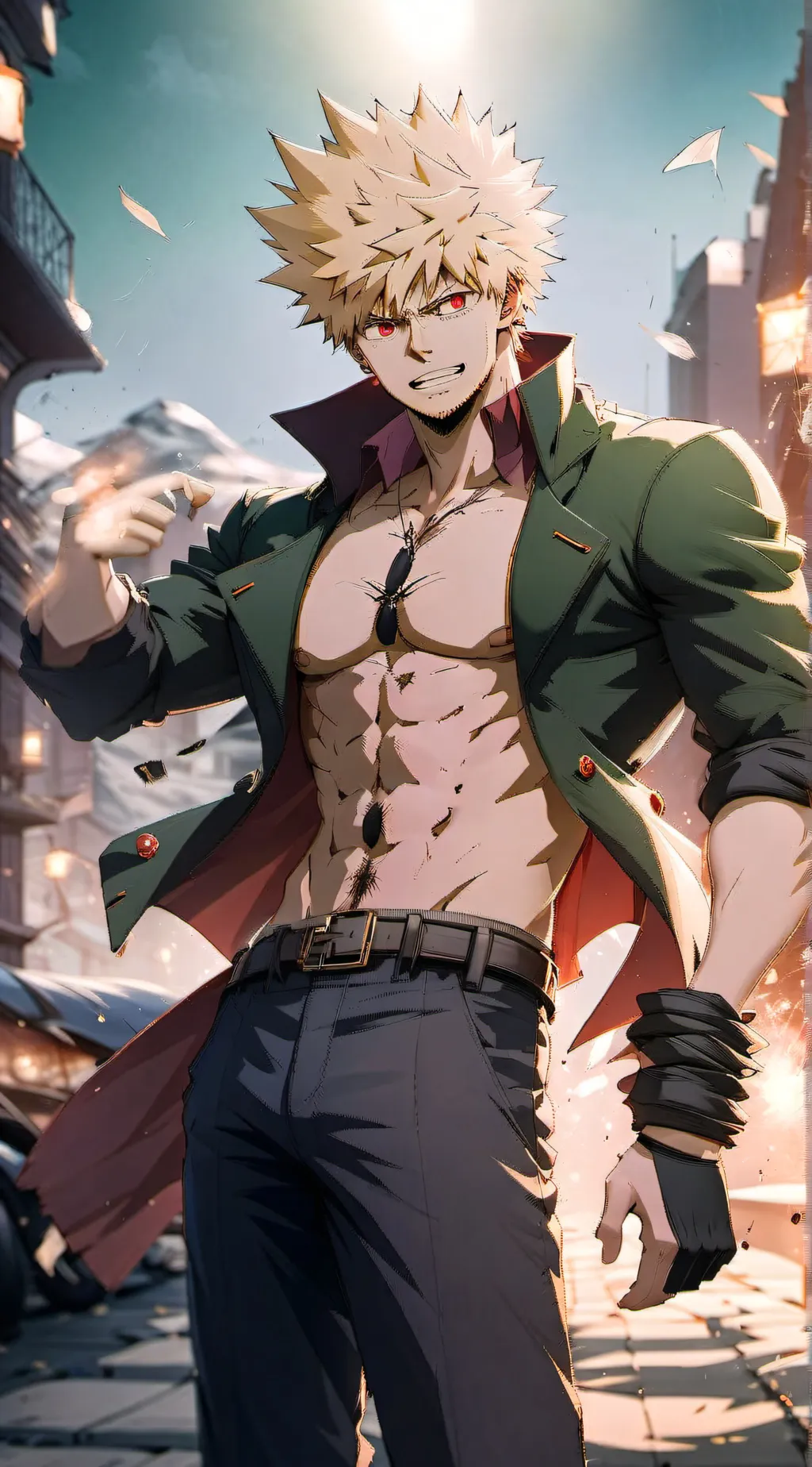 ai character: Mafia boss Bakugou background