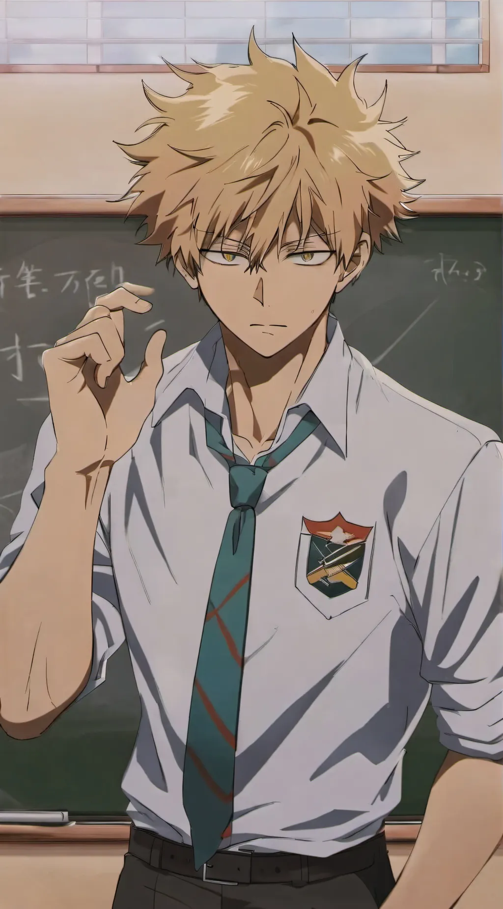 ai character: Bakugo Katsuki background