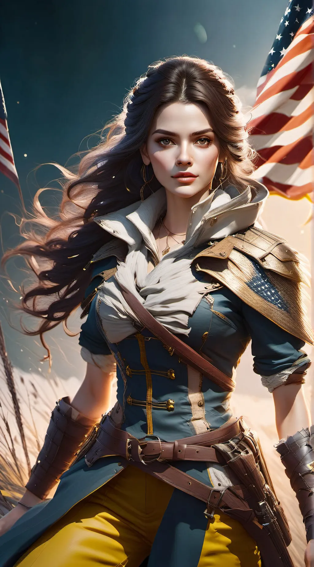 ai character: Liberty Belle  background