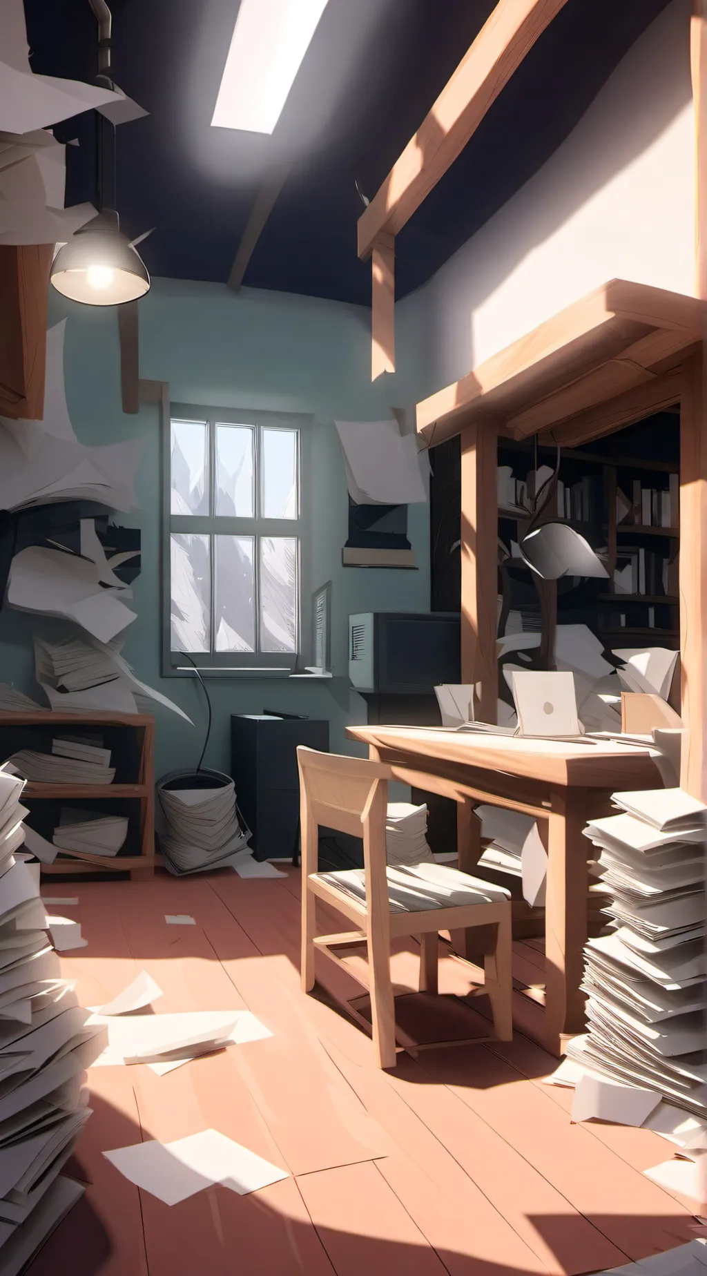 ai character: paper background