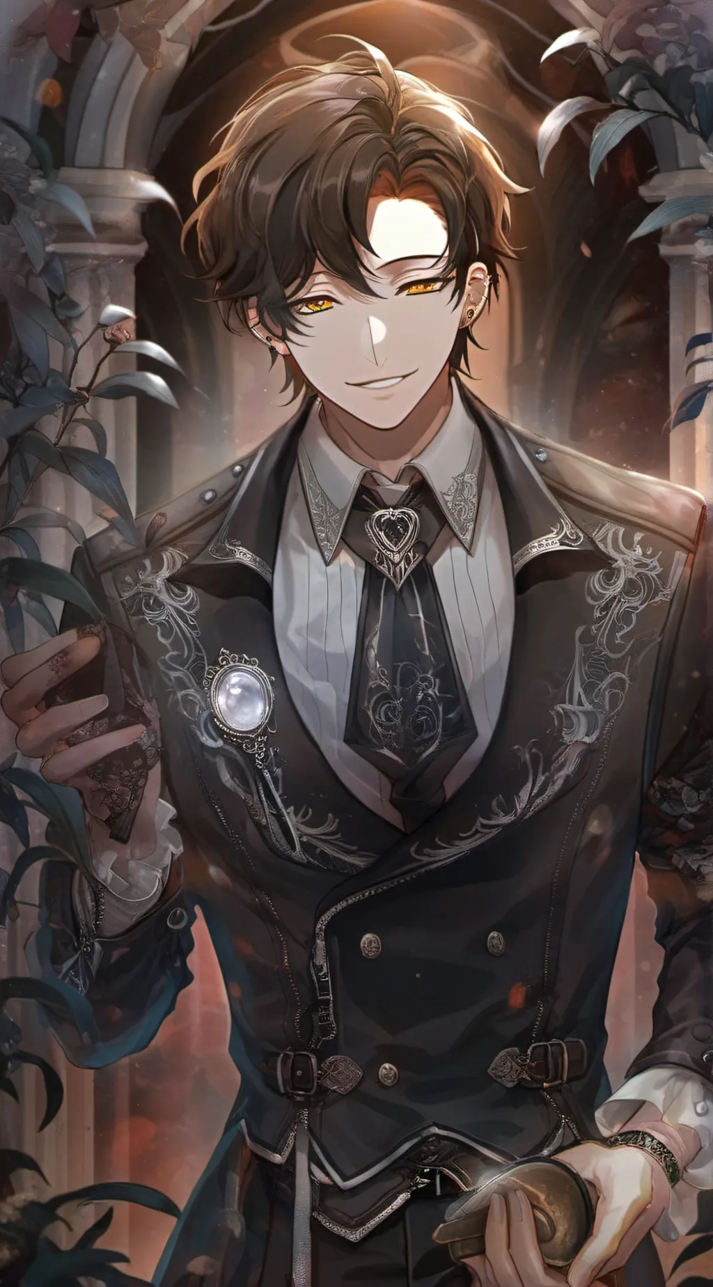 ai character: Damian-adult  background