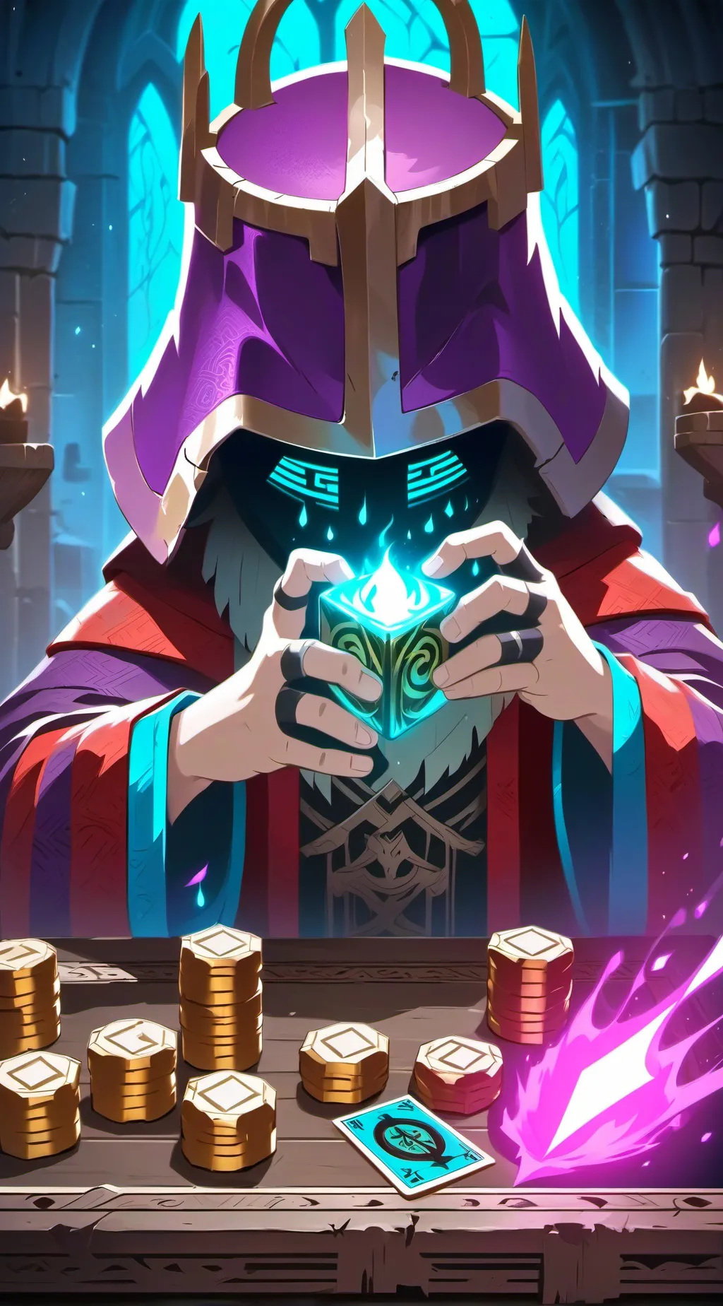 ai character: Gamble maser background