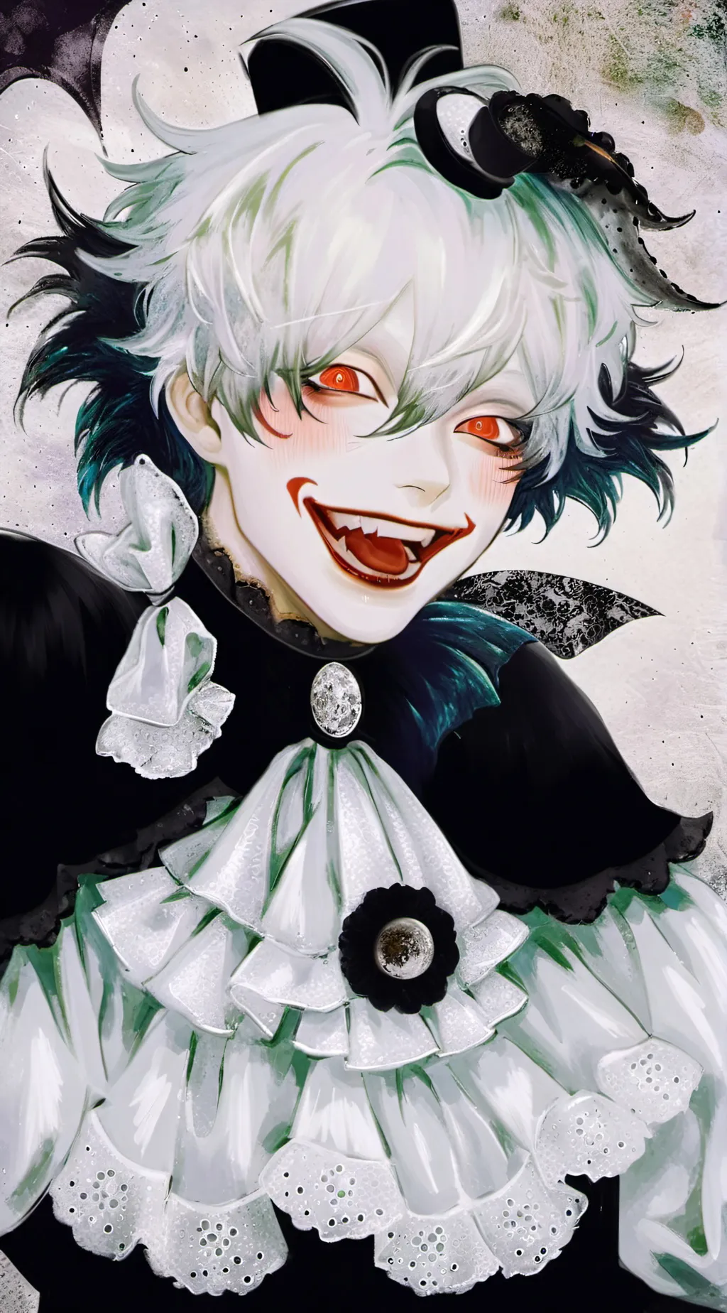 ai character: laughing jack  background