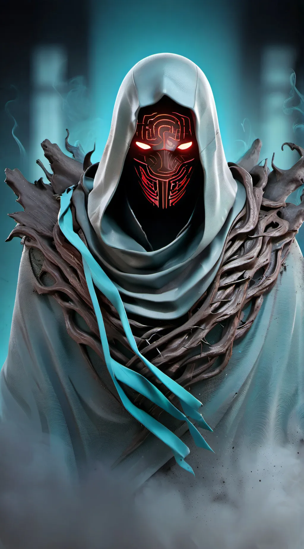 ai character: ghost face  background