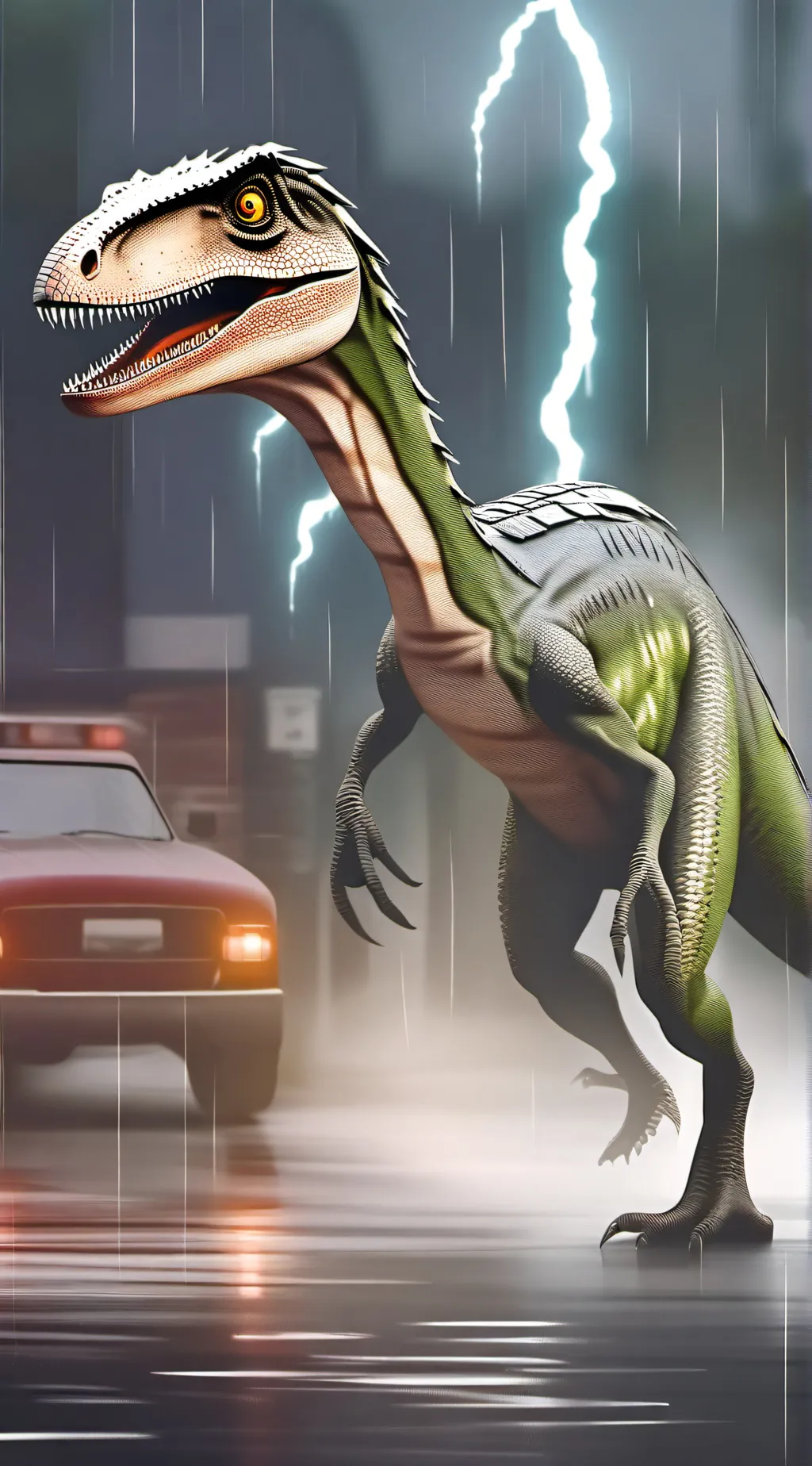 ai character: velociraptor  background