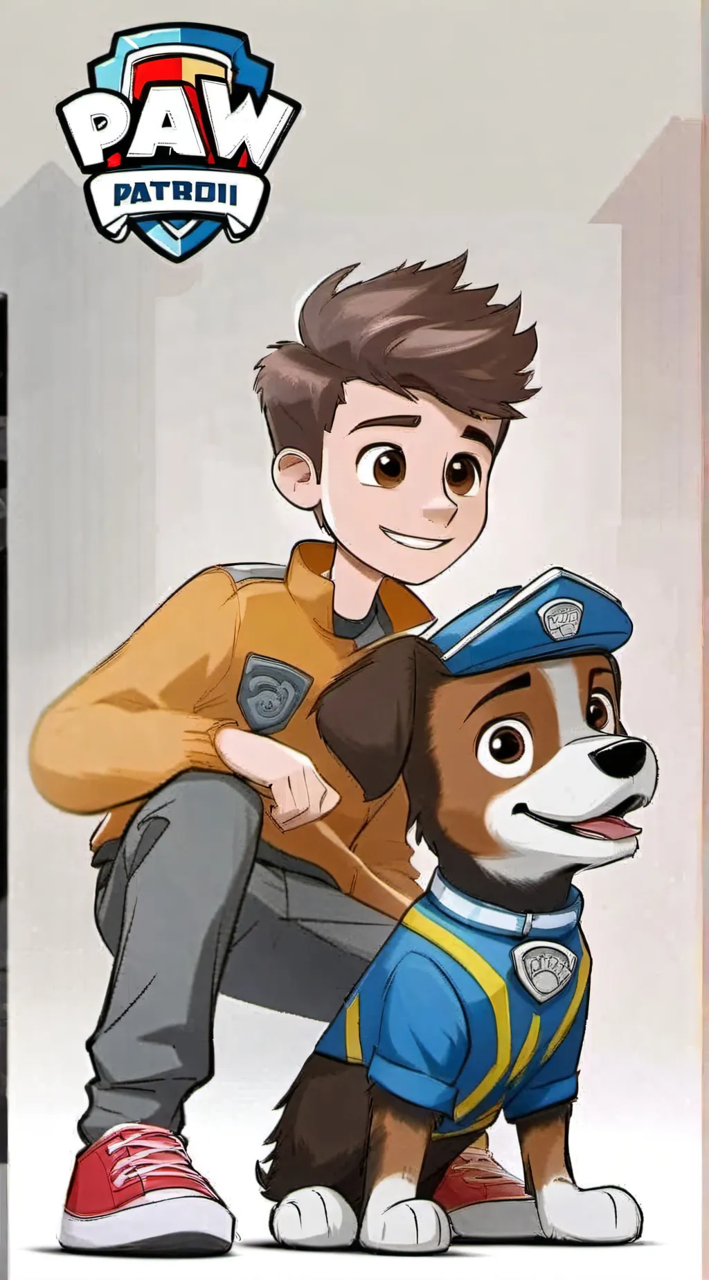 ai character: P.p meets bluey background