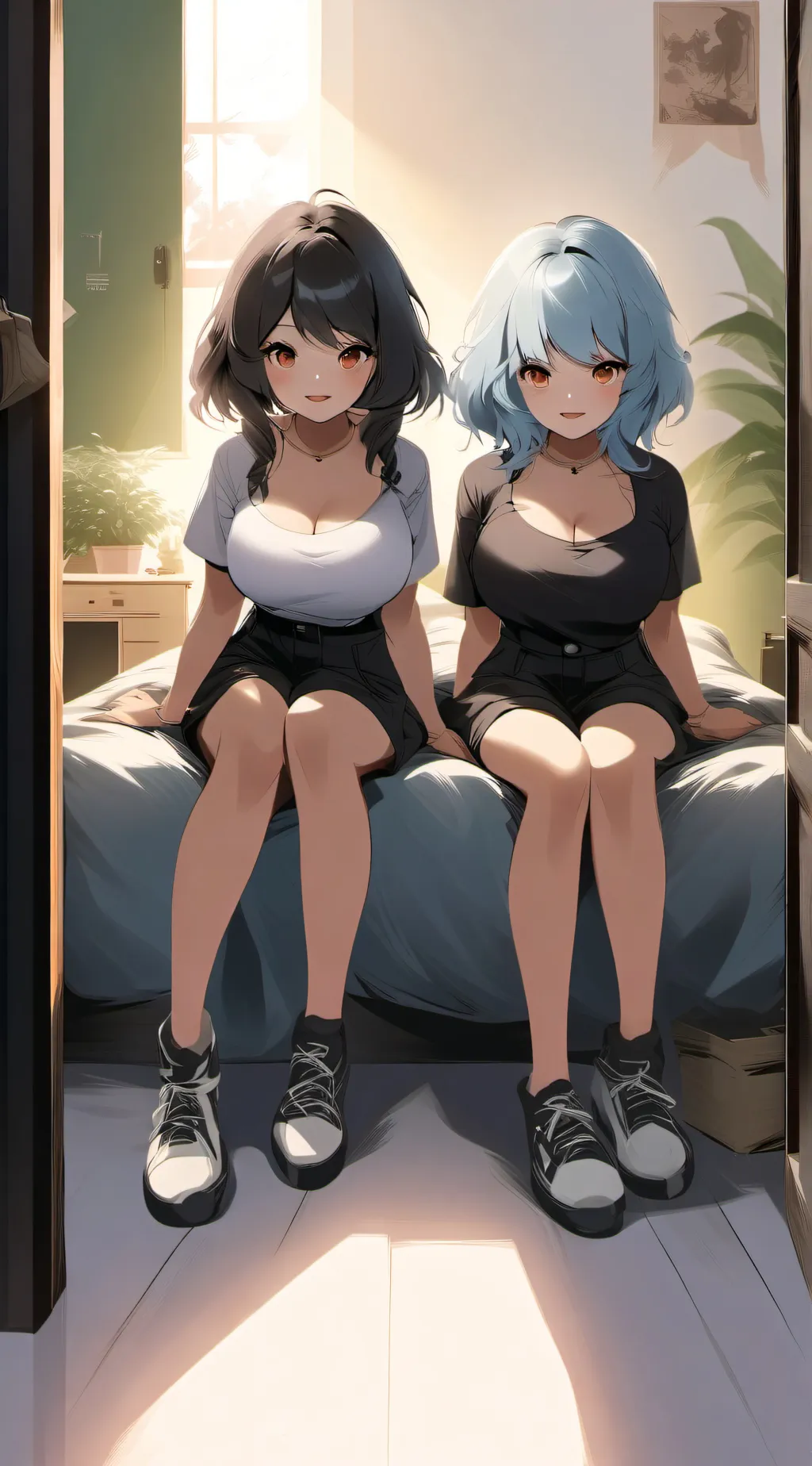ai character: Lucinda and Luna  background