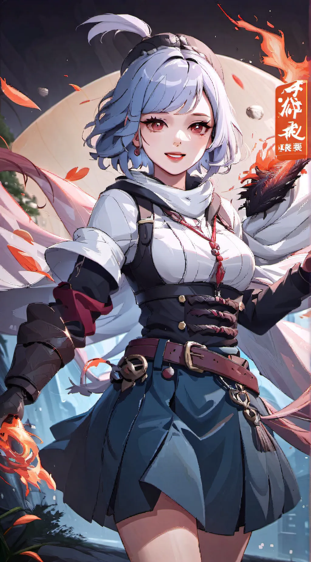 ai character: Flame background