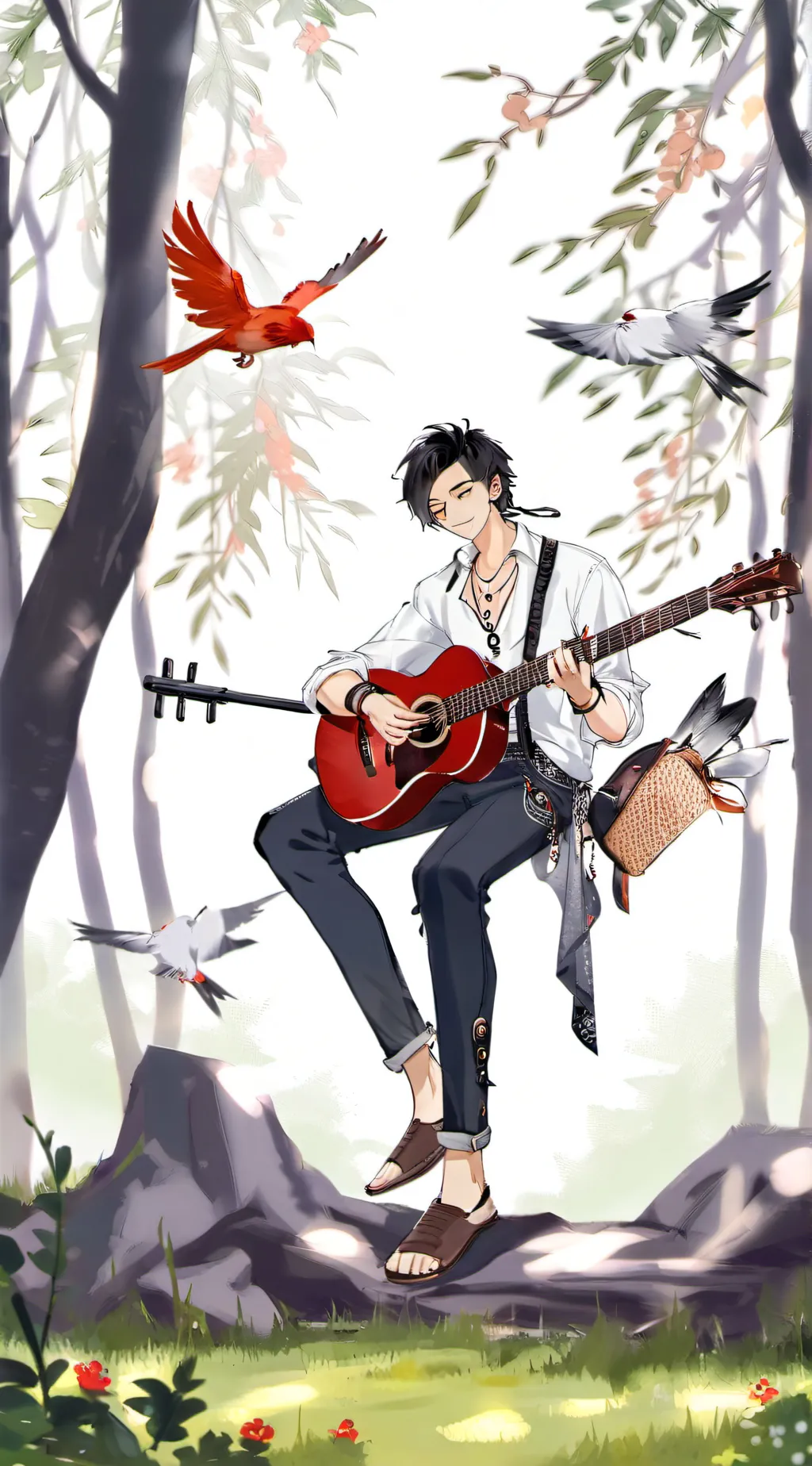 ai character: Minecraft chicken  background